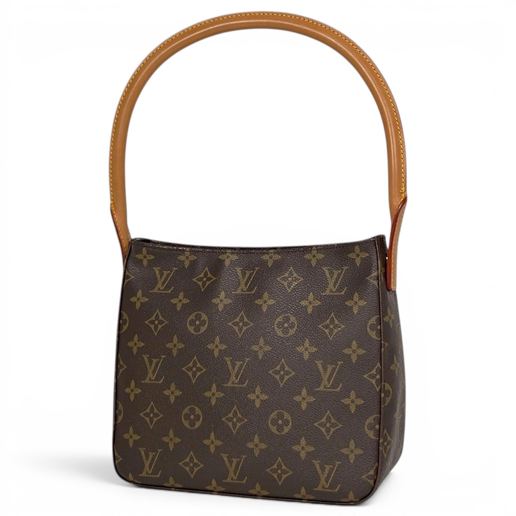 Looping leather handbag