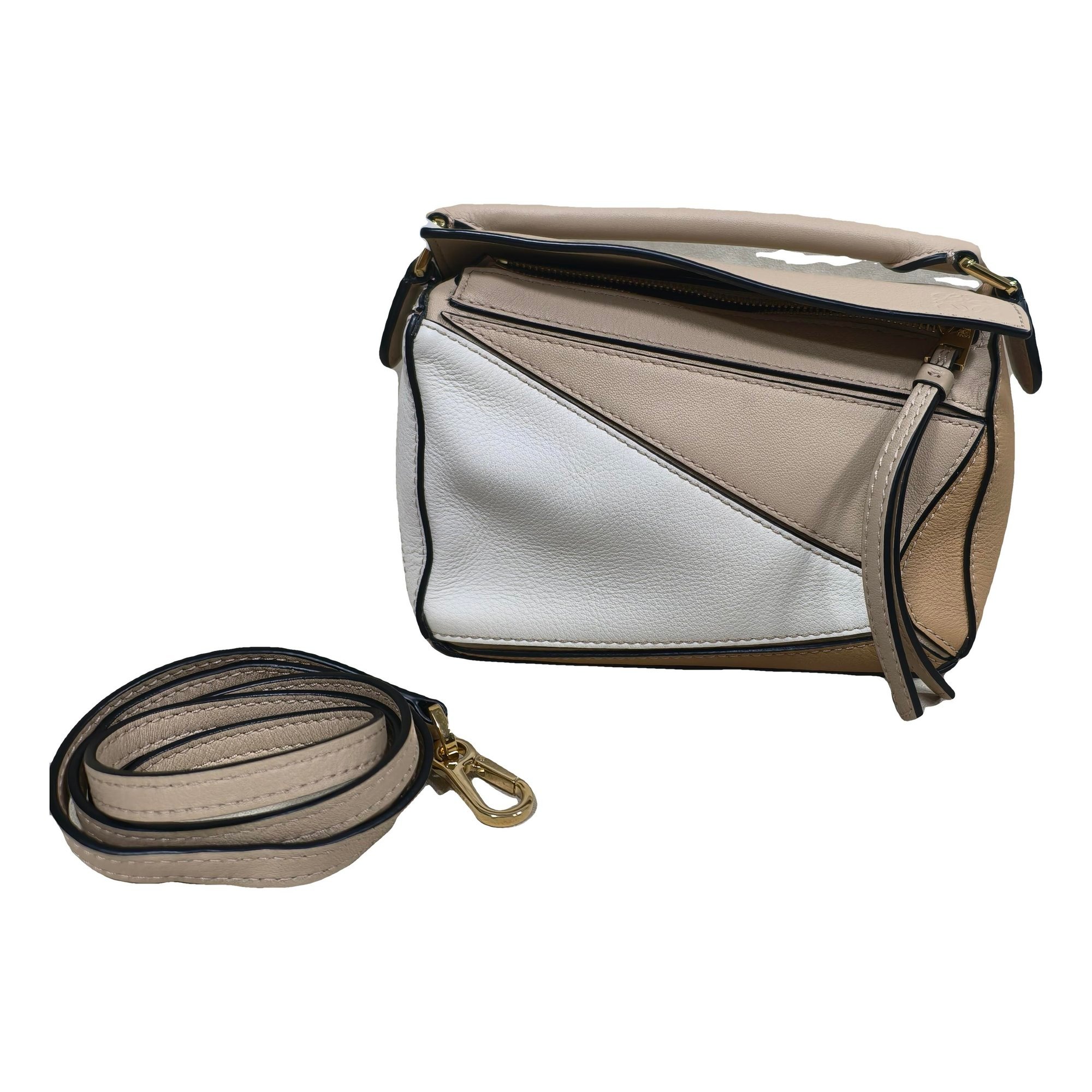 Puzzle leather handbag
