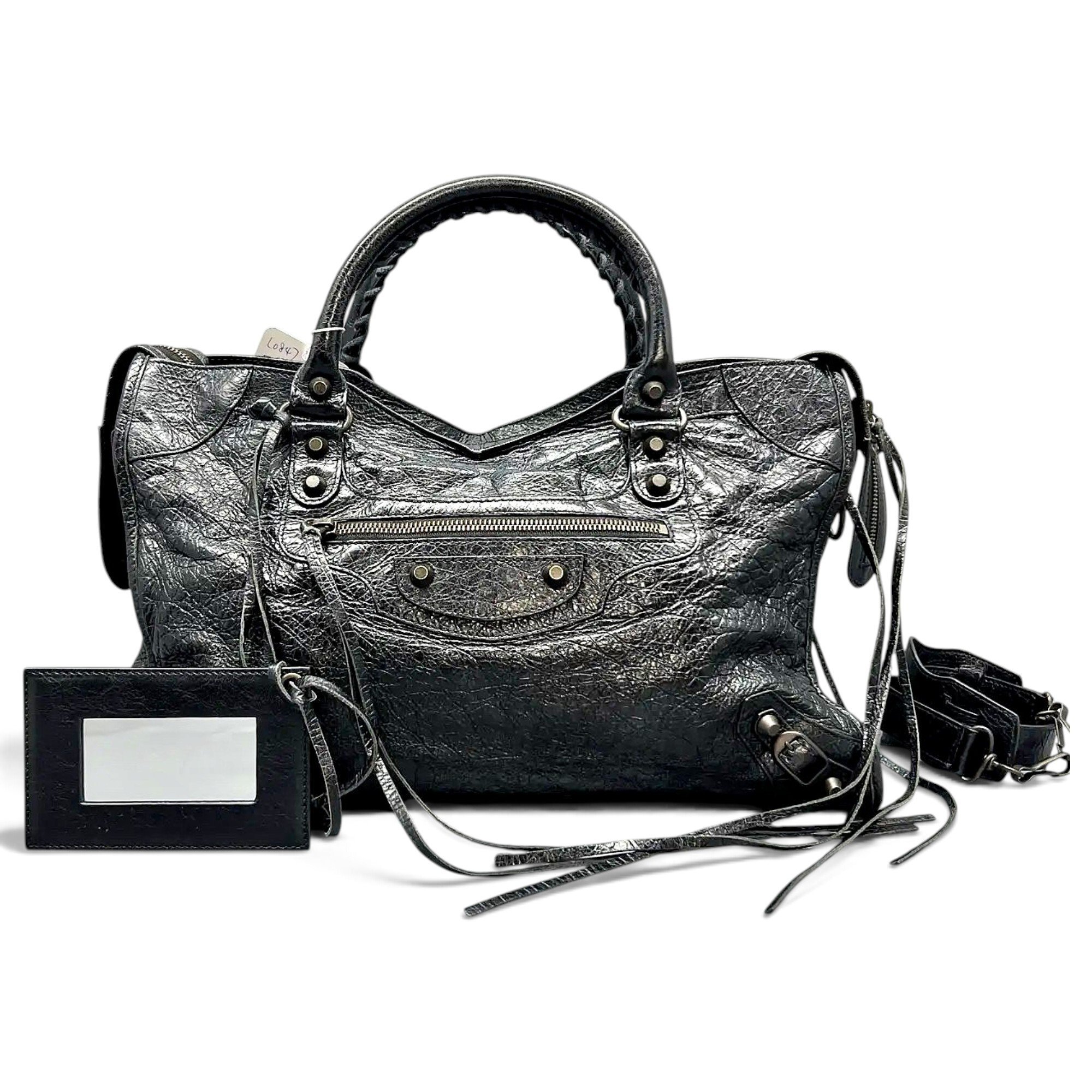 City leather handbag