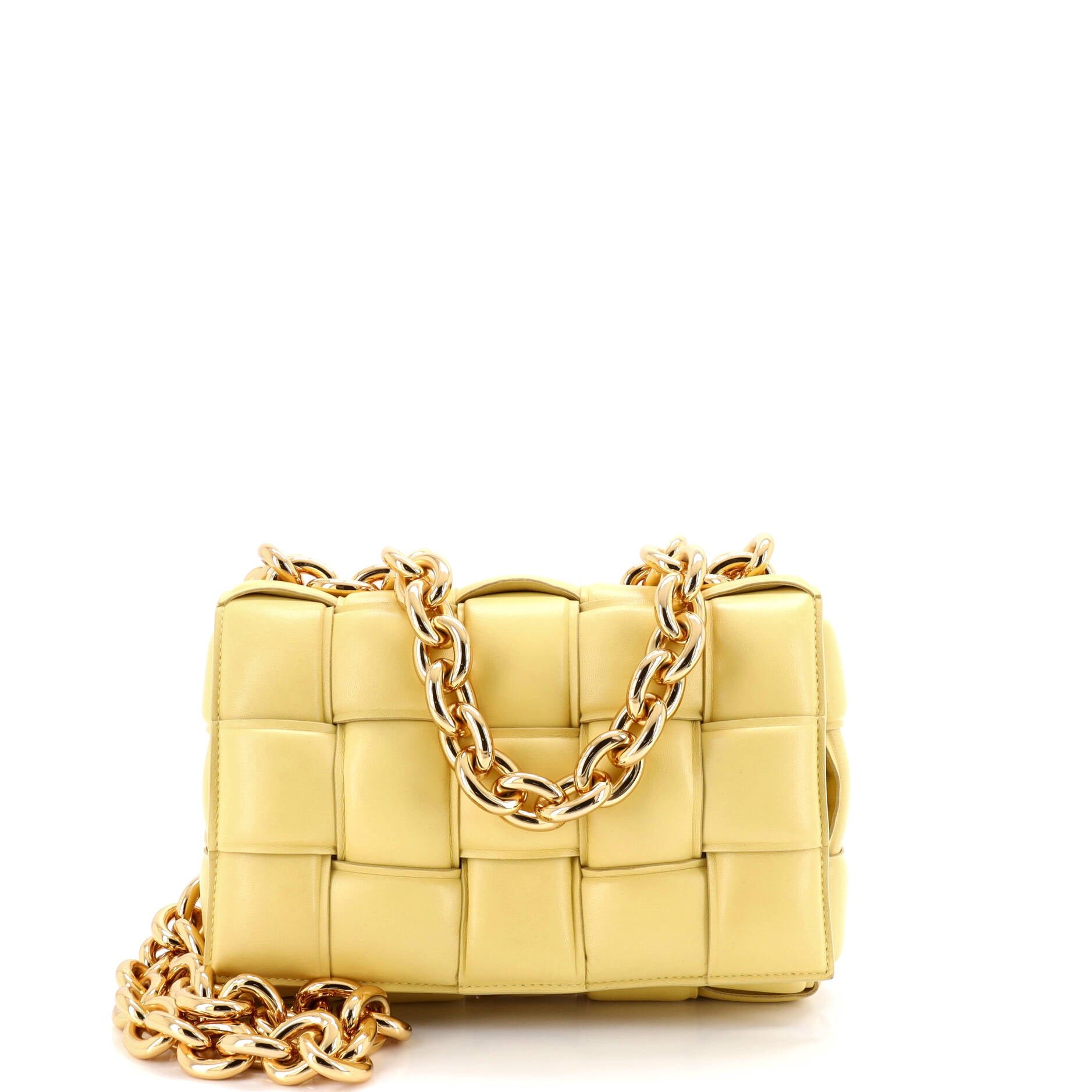 Bottega Veneta Cassette Chain Crossbody Bag Padded Maxi Intrecciato Leather
