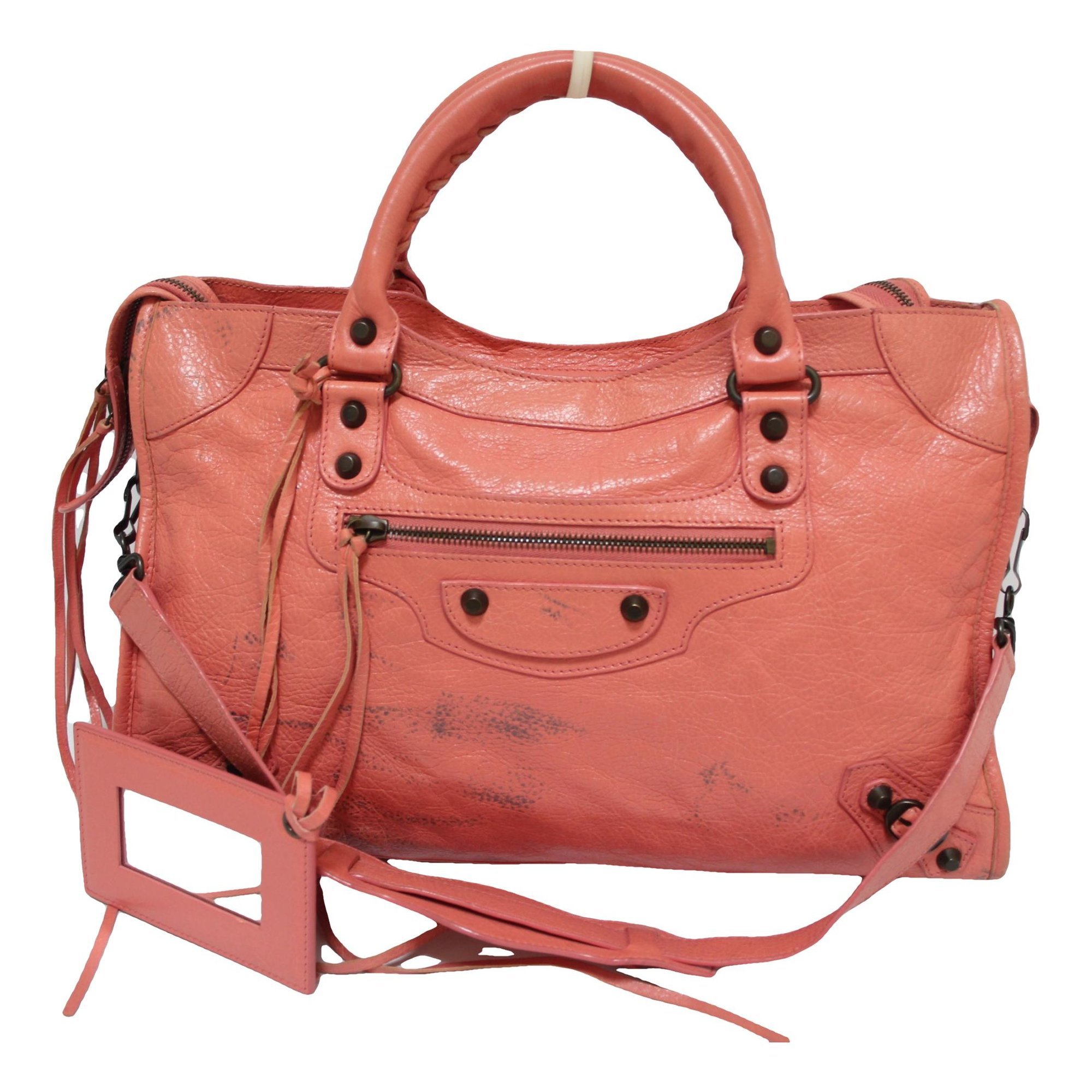 City leather handbag