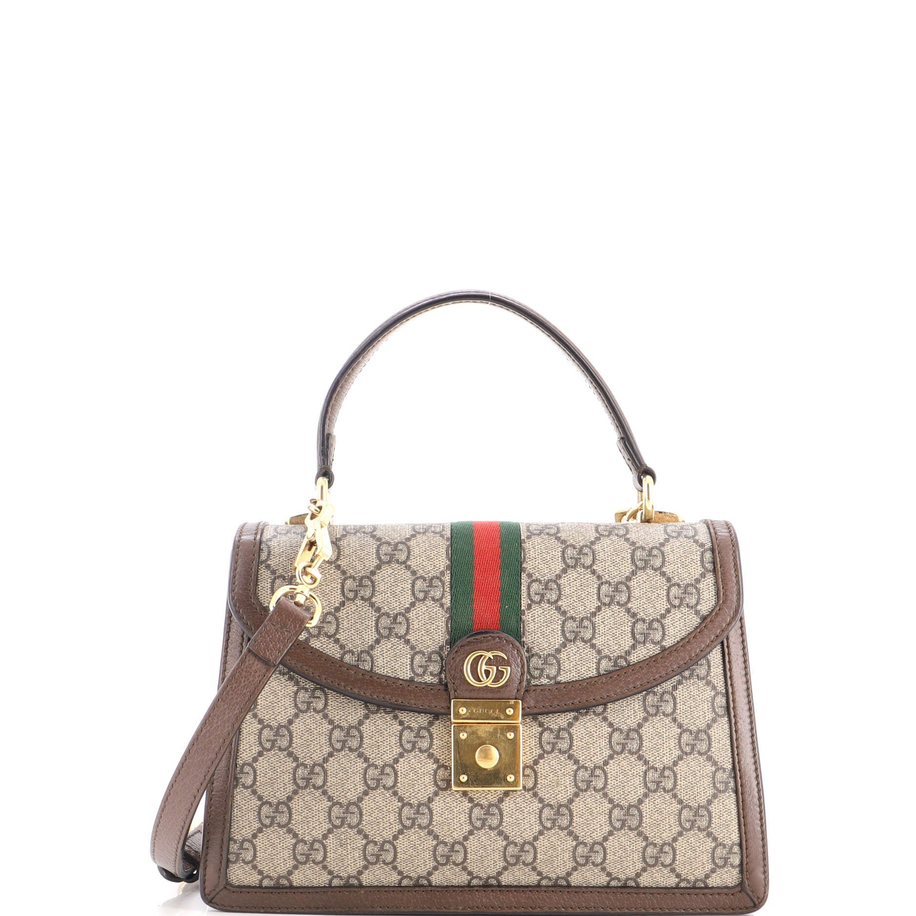 Ophidia Flap Top Handle Bag GG Coated Canvas Small
