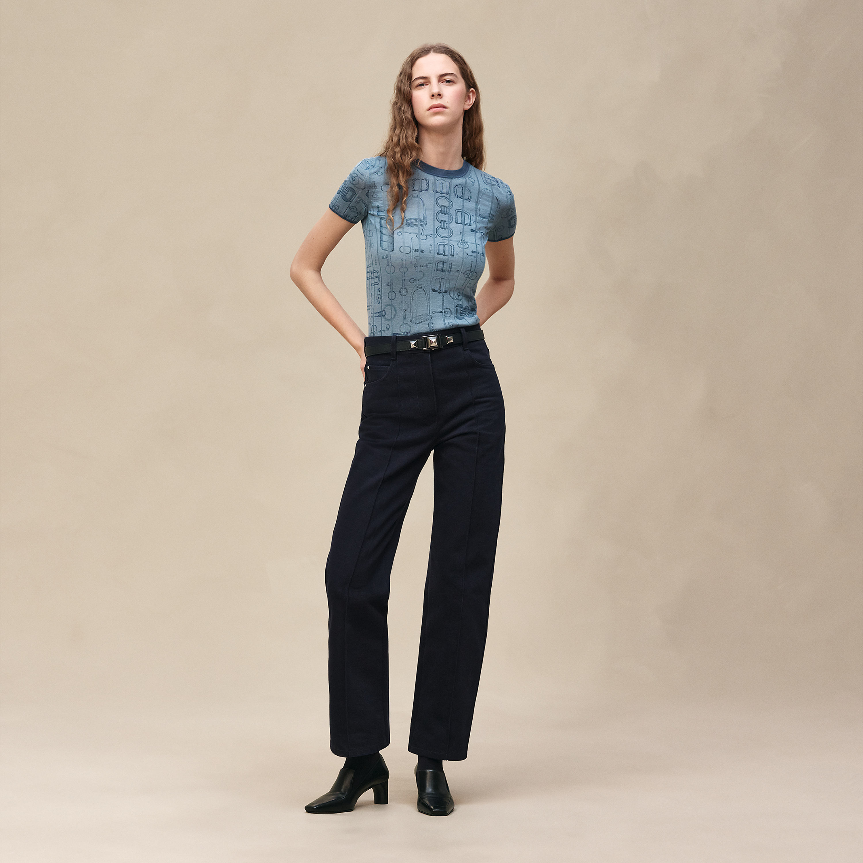 "Cahier du Colporteur" short-sleeve sweater