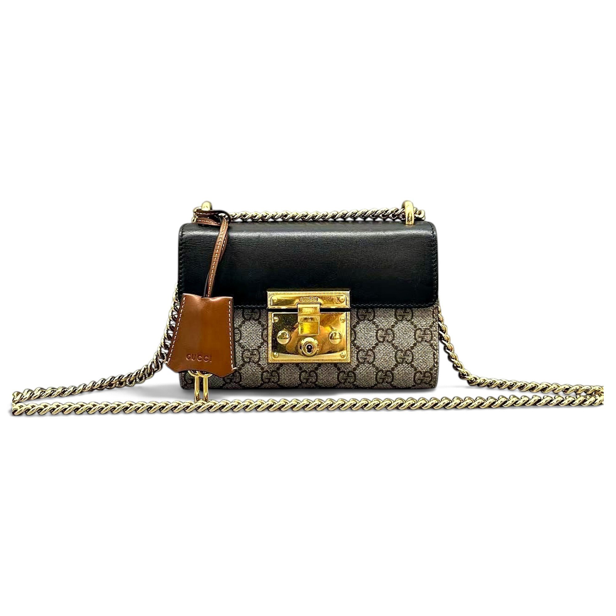 Padlock leather handbag