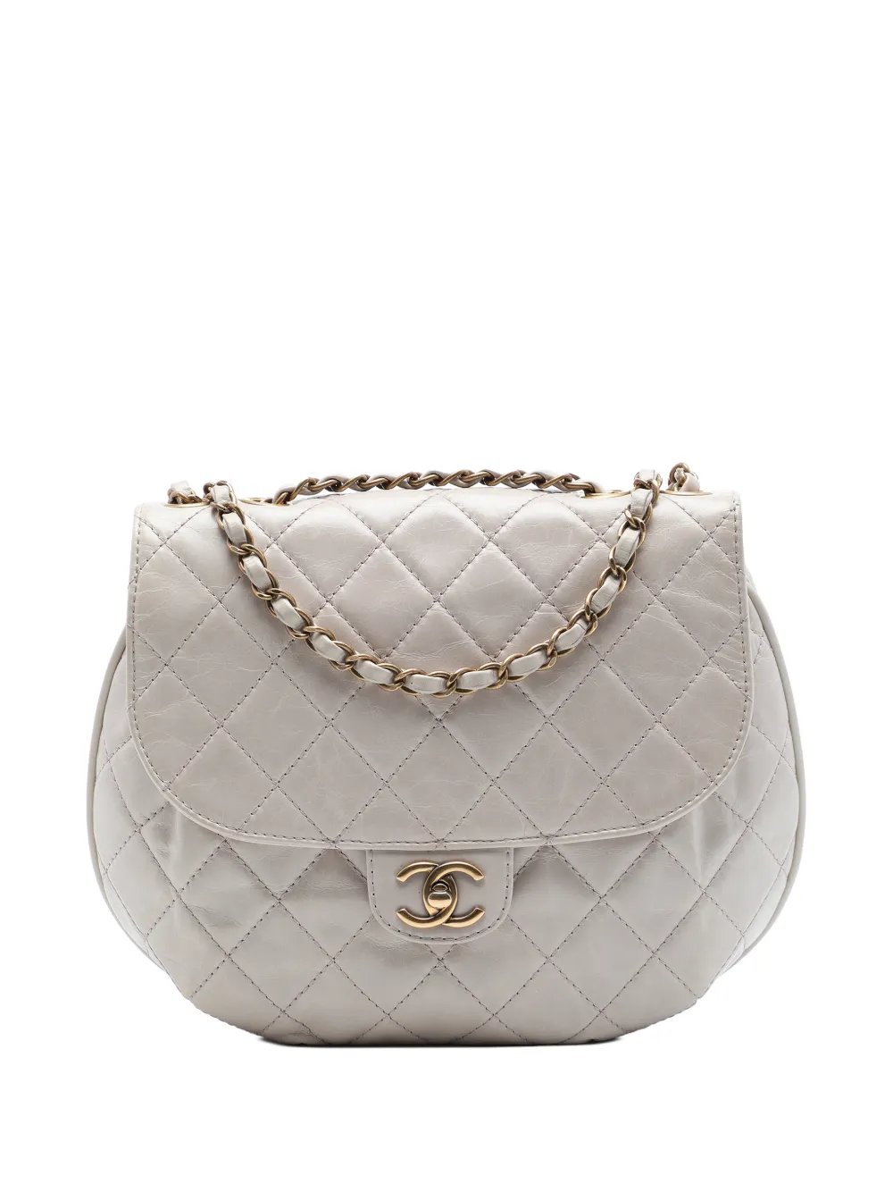 2014-2015 Medium Quilted Aged Calfskin Bubble CC Flap crossbody bag