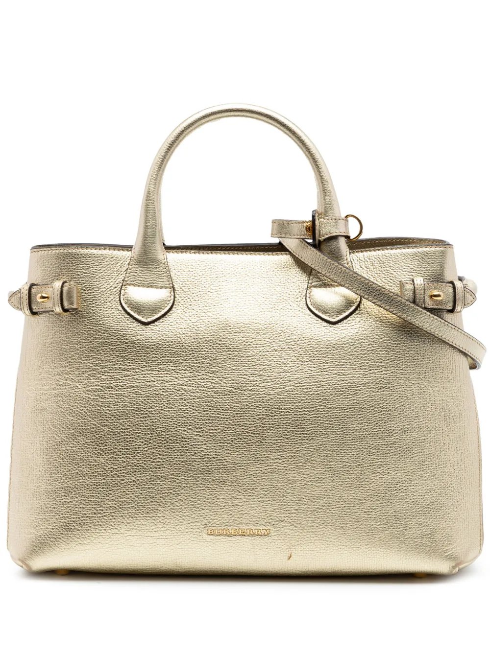 2000-2017 Medium Metallic Leather and House Check Banner satchel