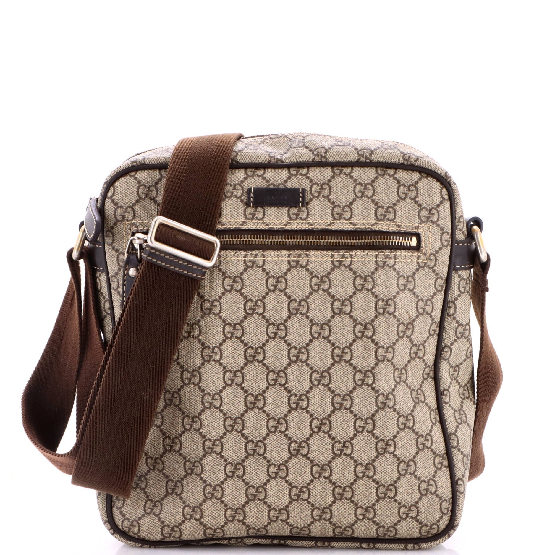 Front Zip Messenger GG Coated Canvas Medium
