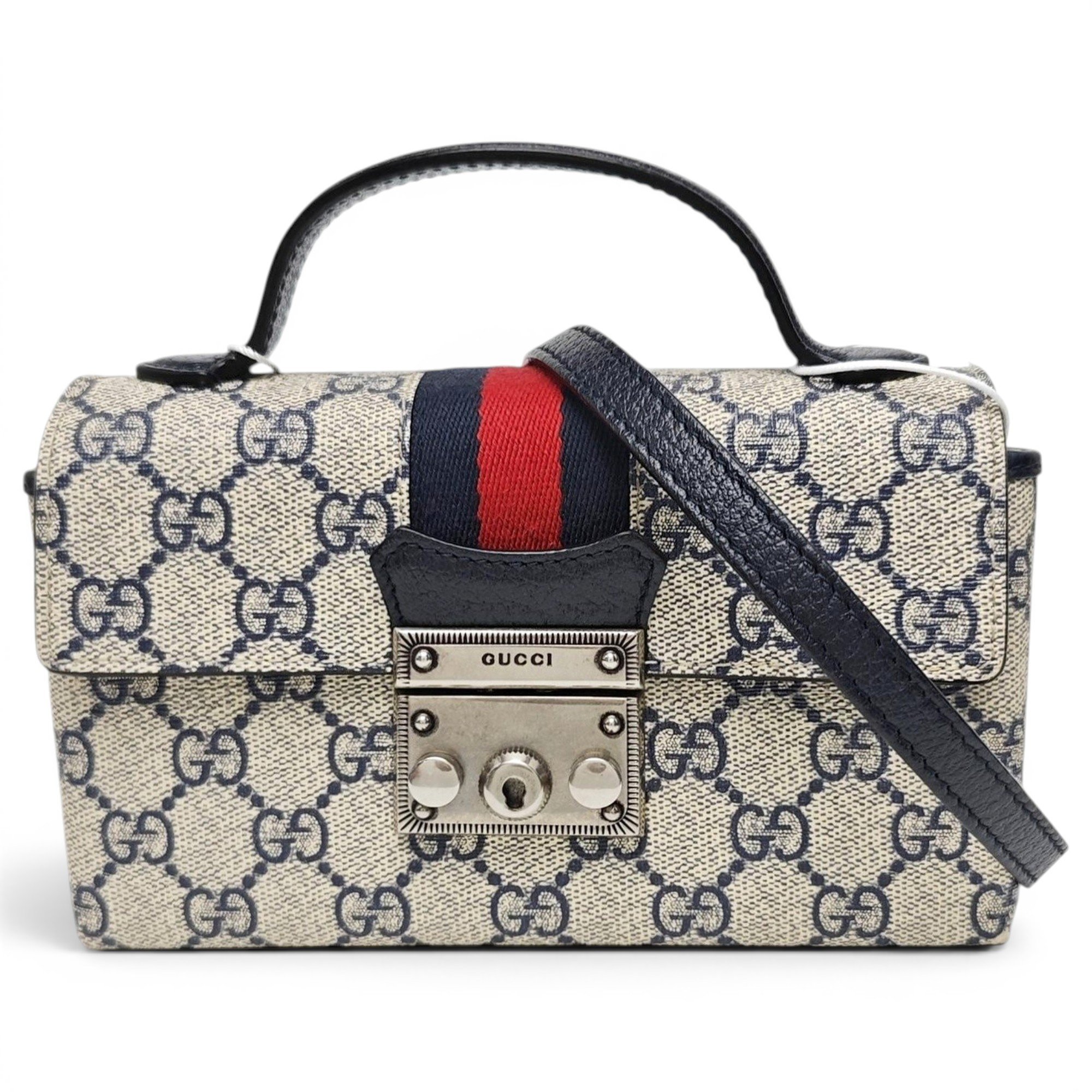 Padlock leather handbag