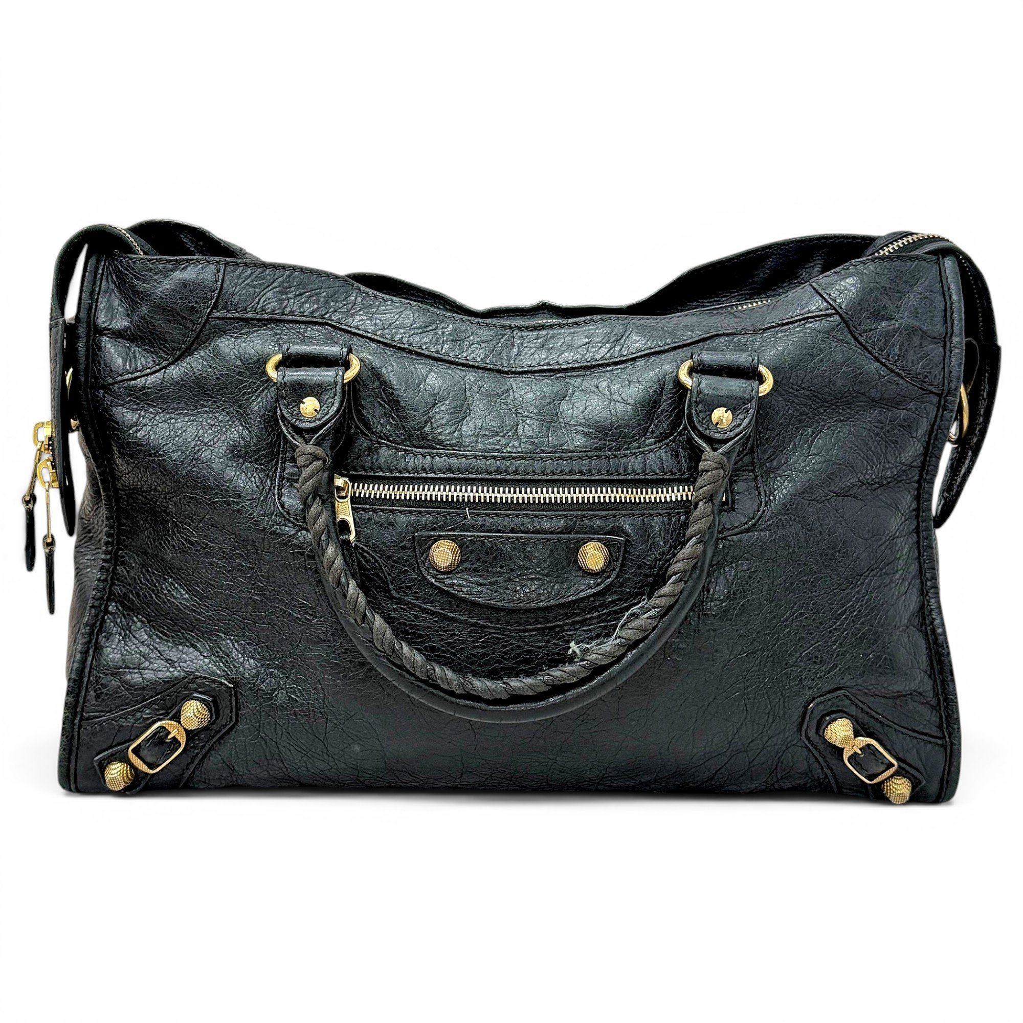 City leather handbag