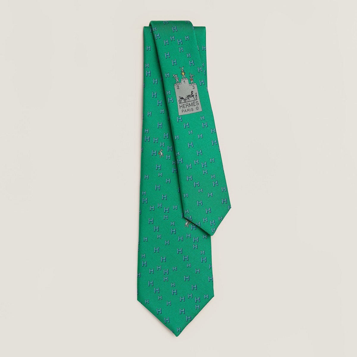 Hermès H Lapin tie Menthe/Bleu | BagUSeek