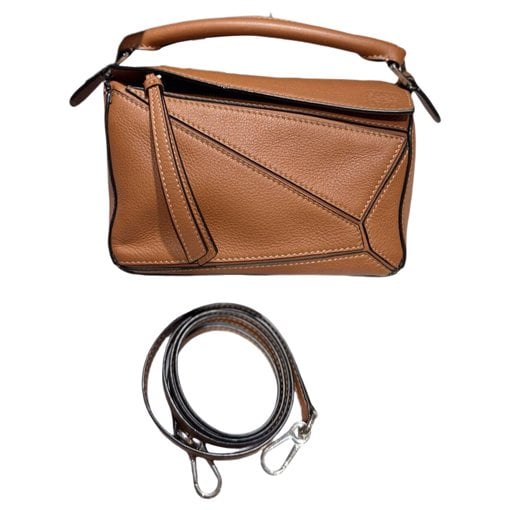 Puzzle leather handbag