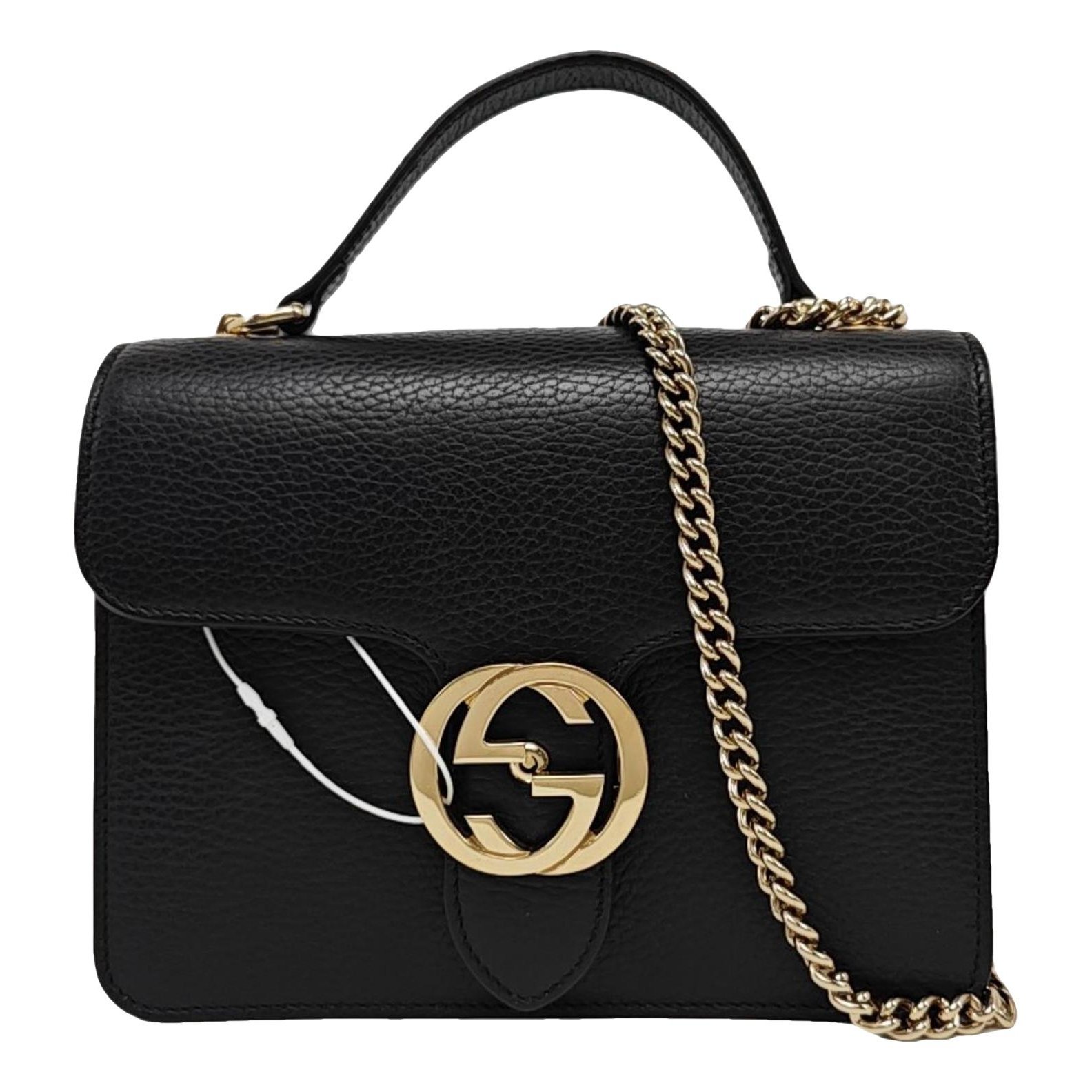 Interlocking leather handbag