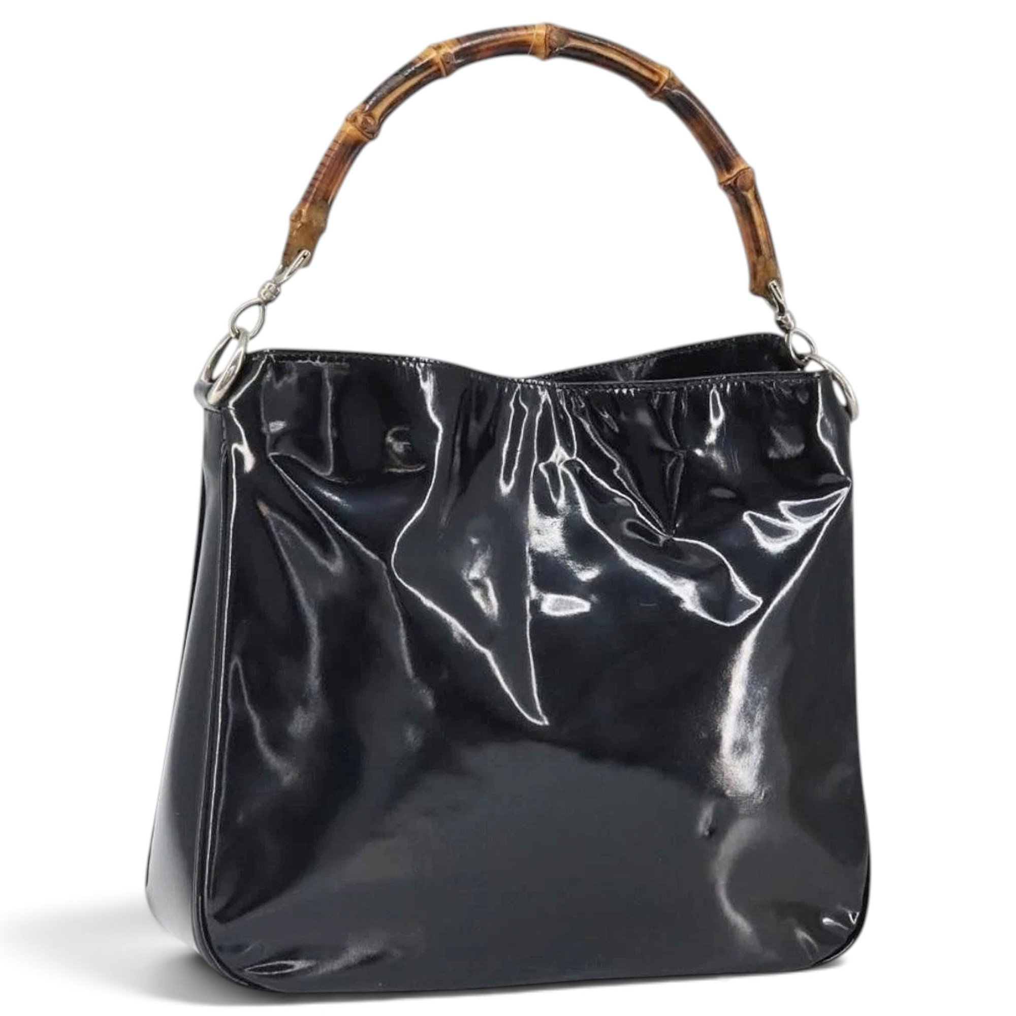 Patent leather handbag