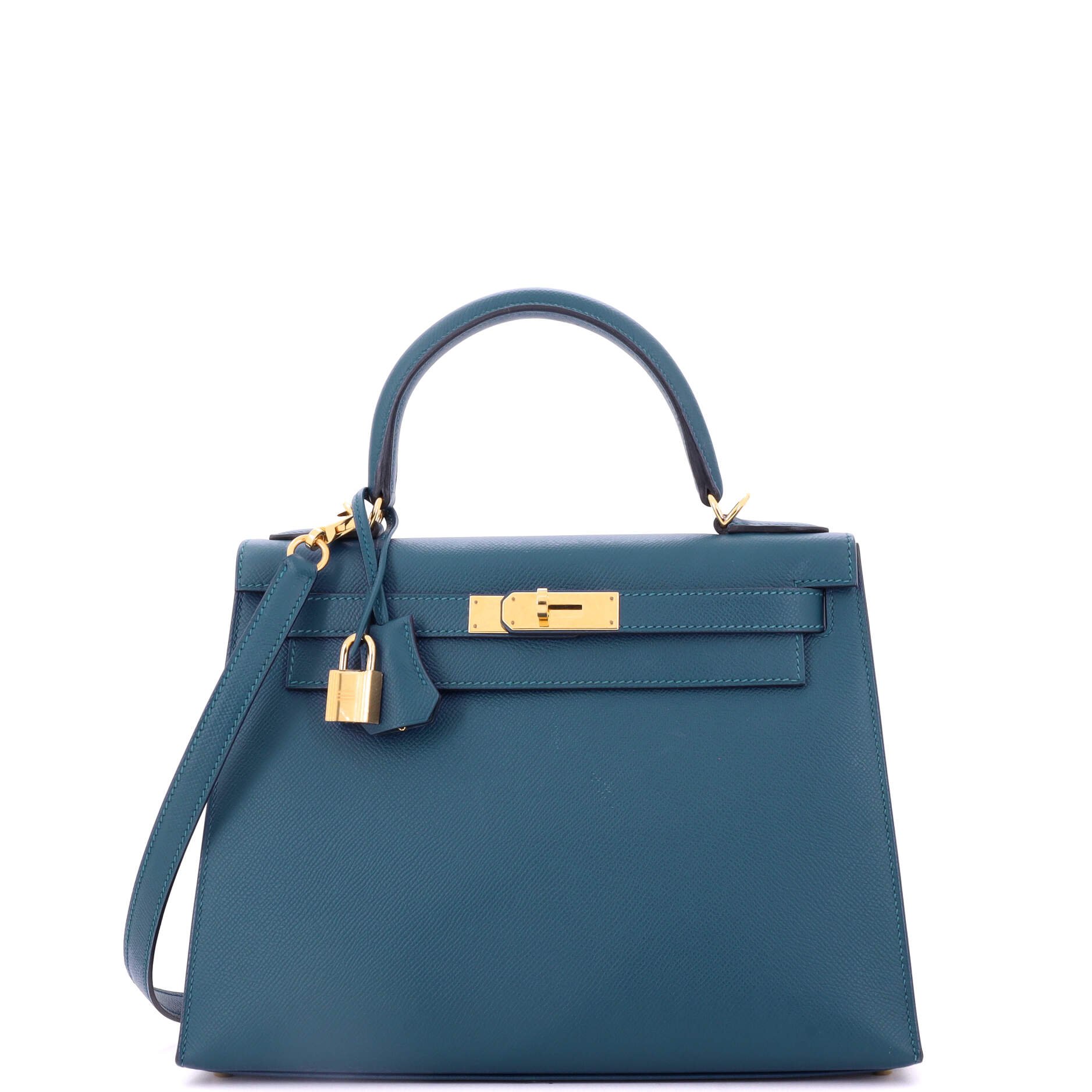 Hermes Kelly Handbag Colvert Epsom with Gold Hardware 28