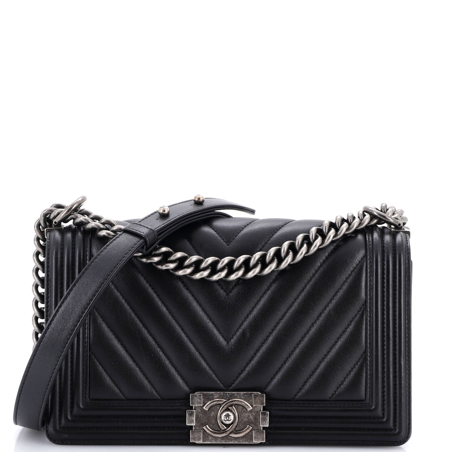Boy Flap Bag Chevron Calfskin Old Medium