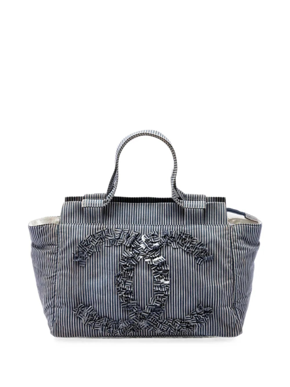 2006-2008 CC Striped Canvas Shopper tote bag