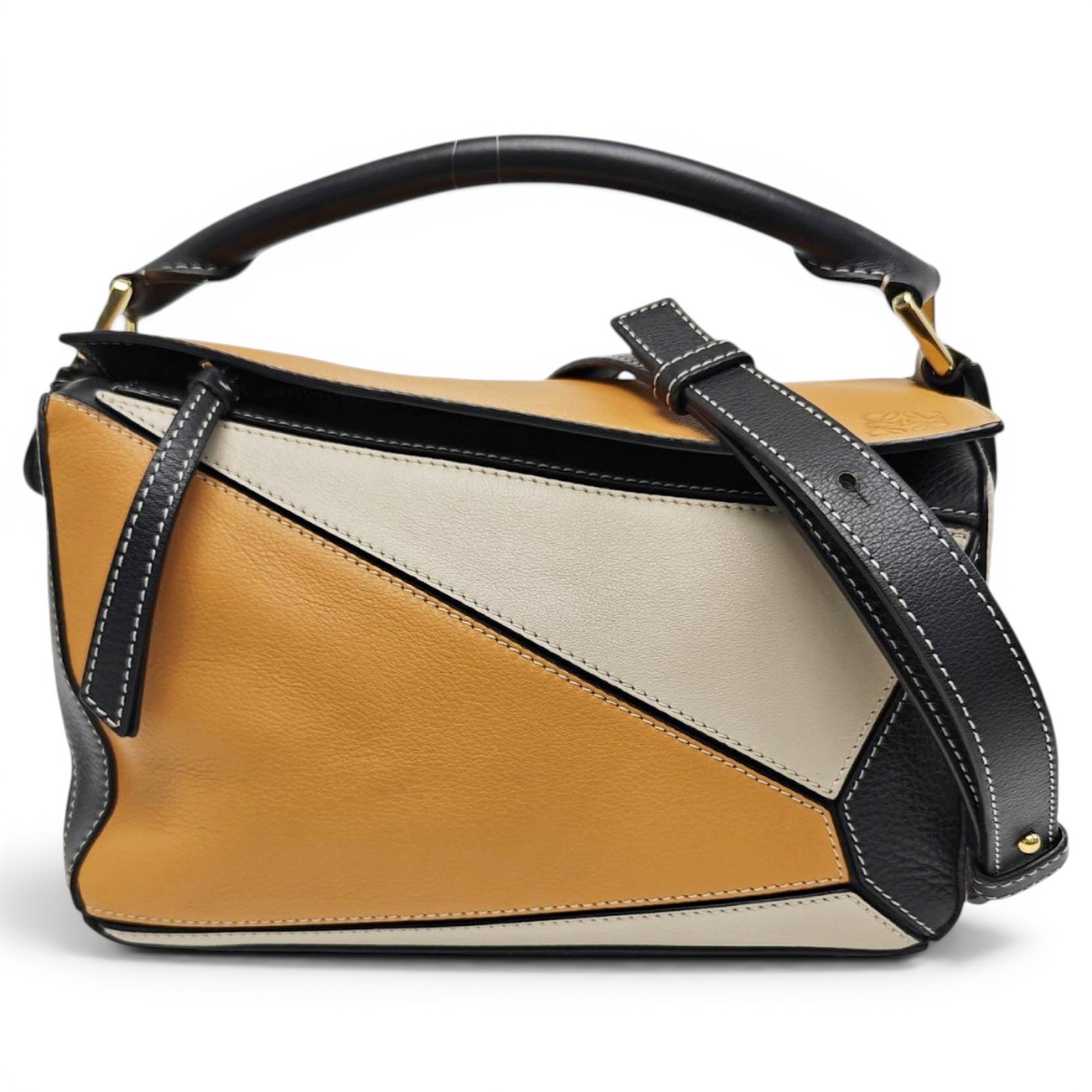Puzzle leather handbag