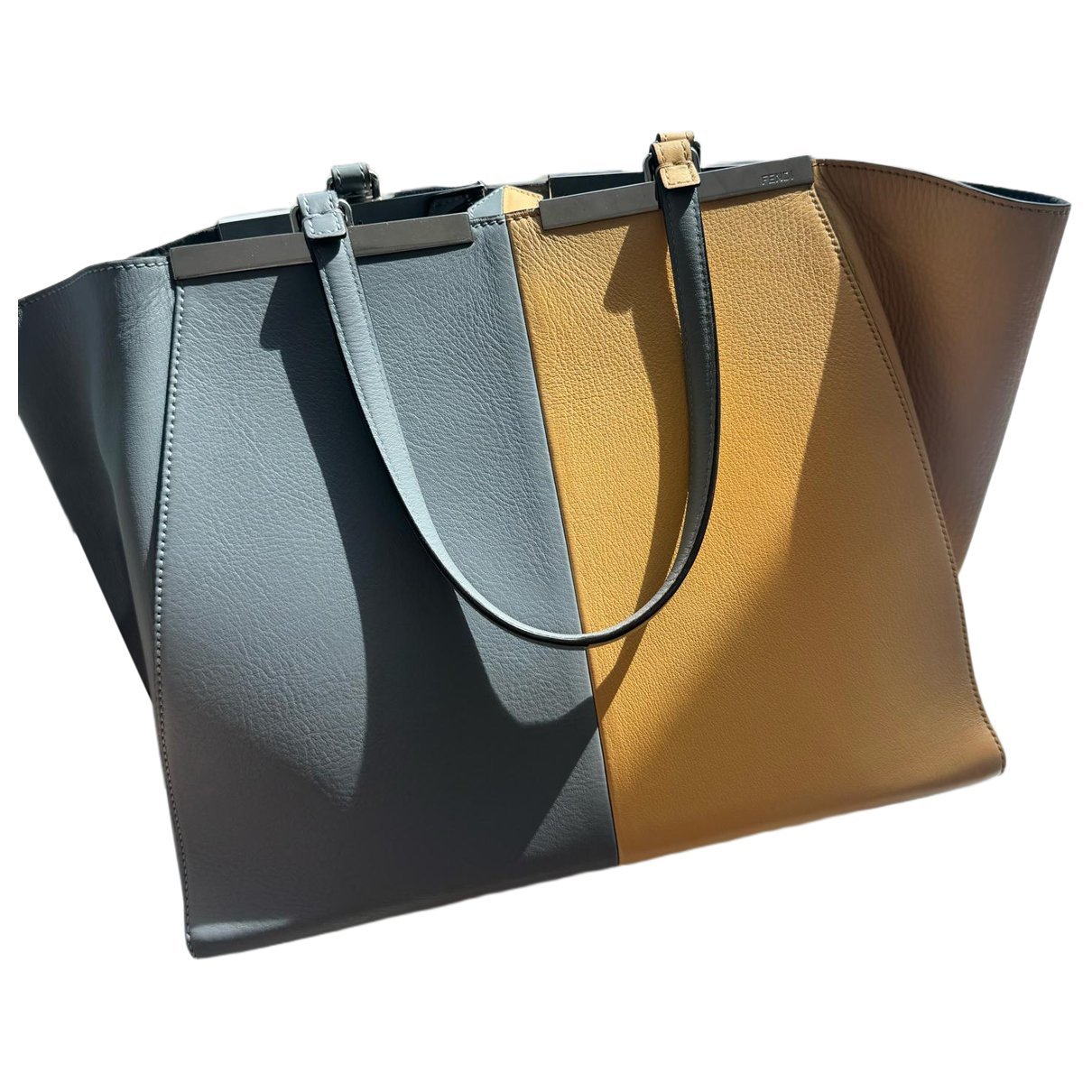 Peekaboo leather tote