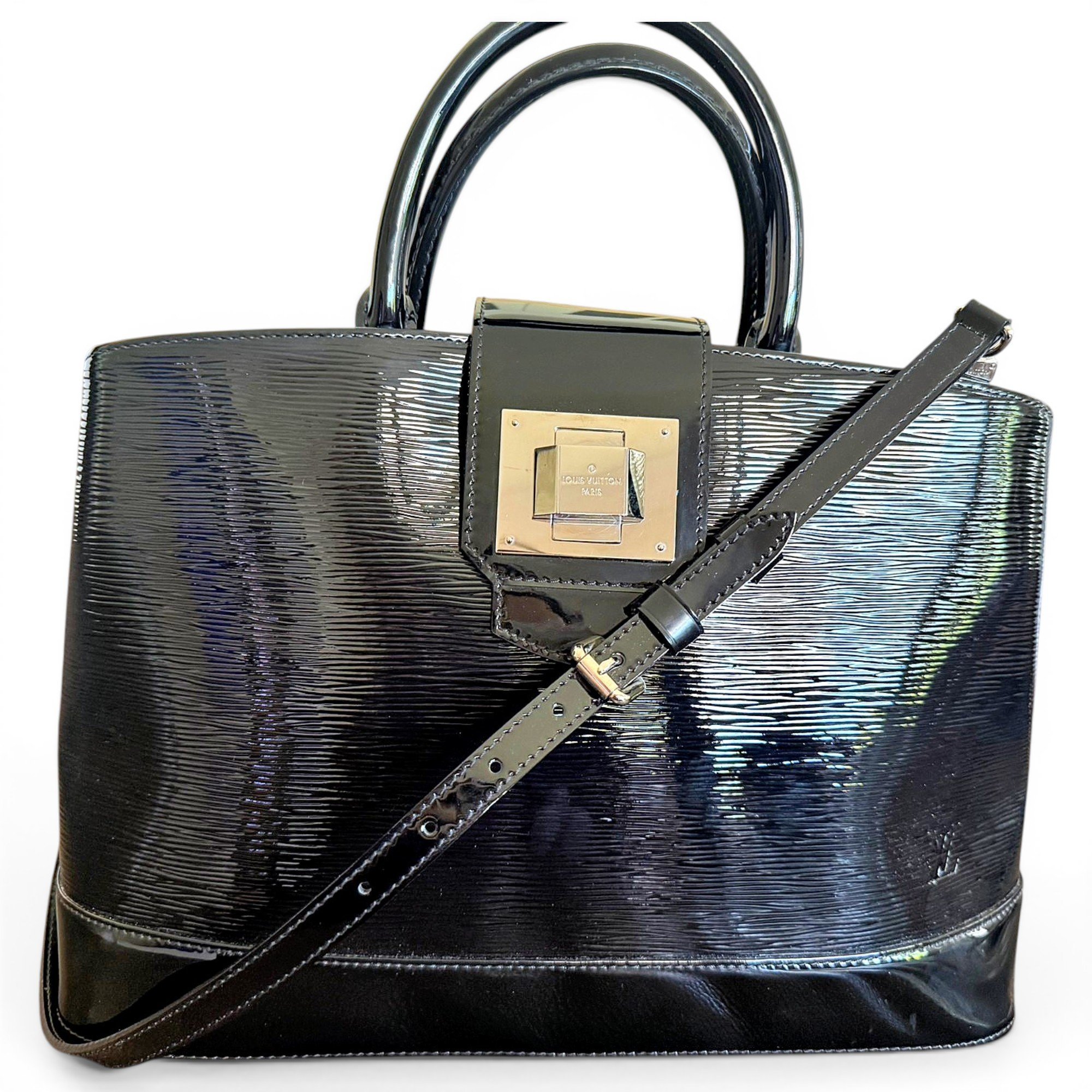 Patent leather handbag