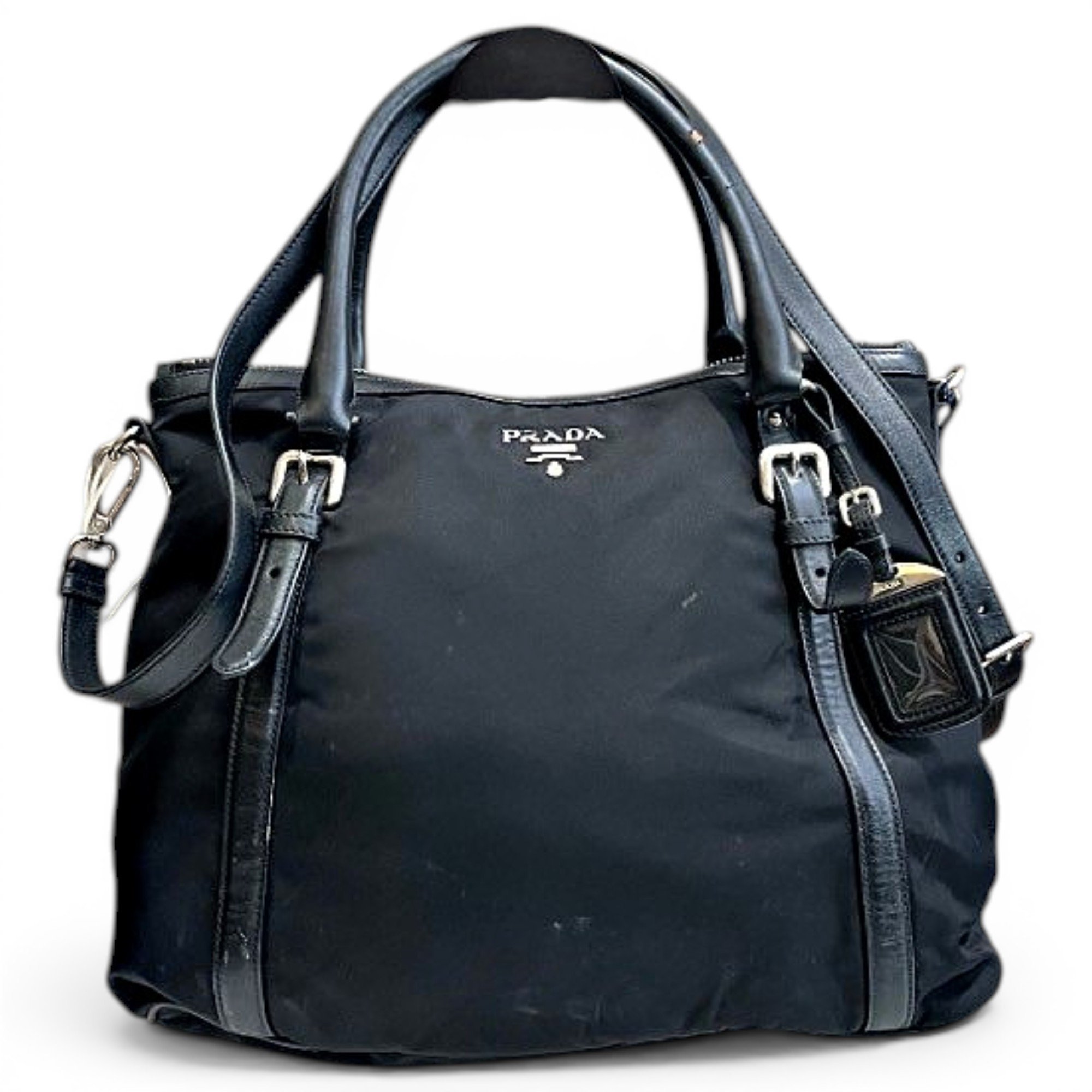 Re-Nylon leather tote