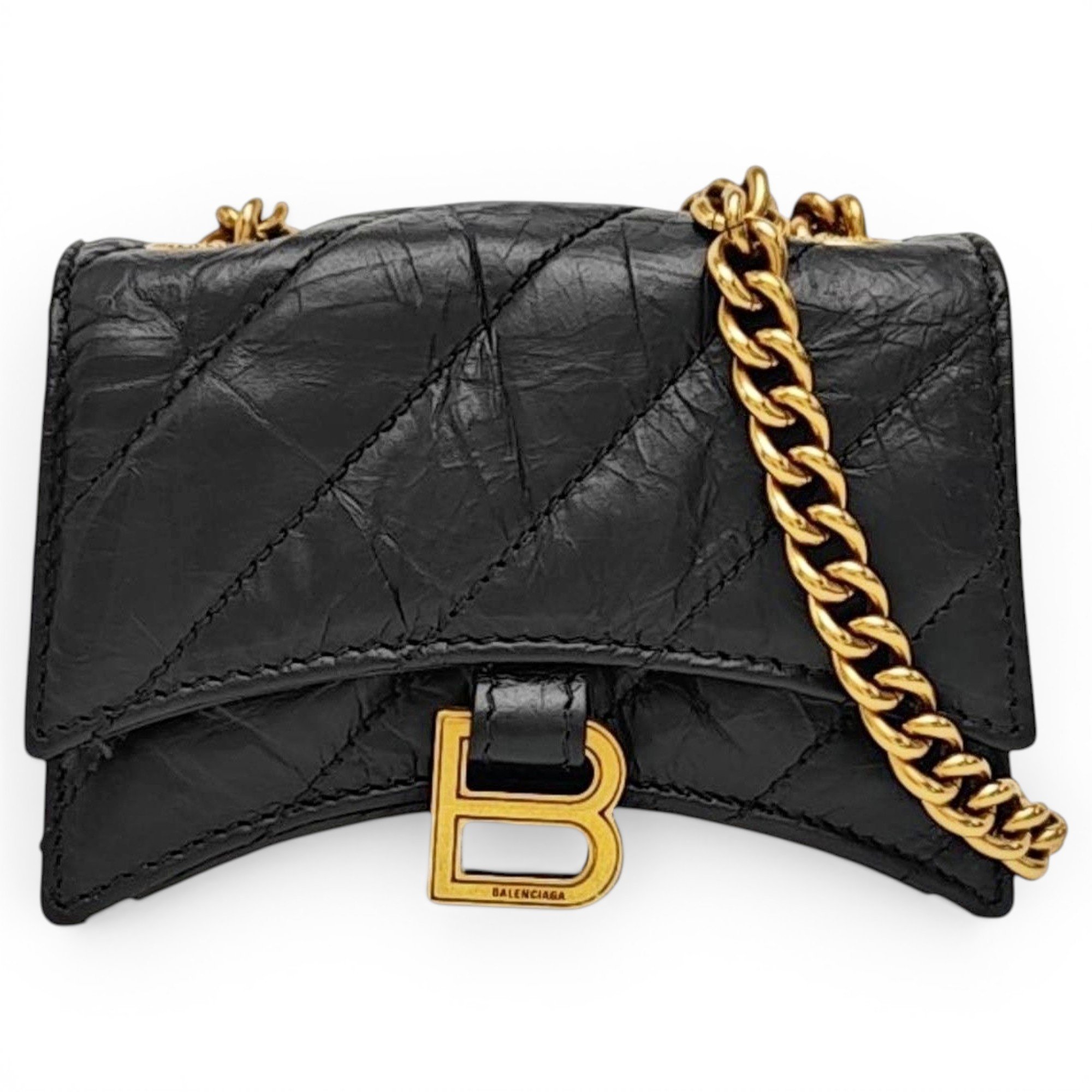 Crush leather handbag