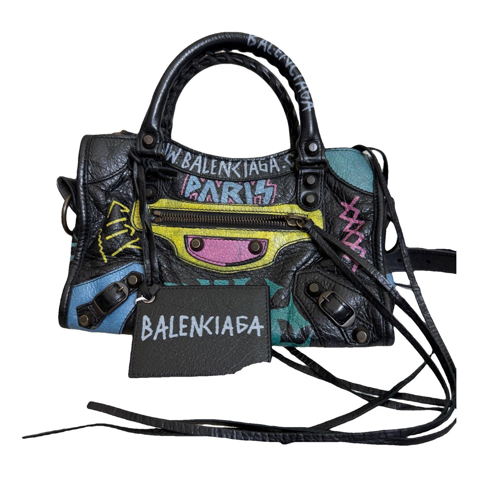 City leather handbag