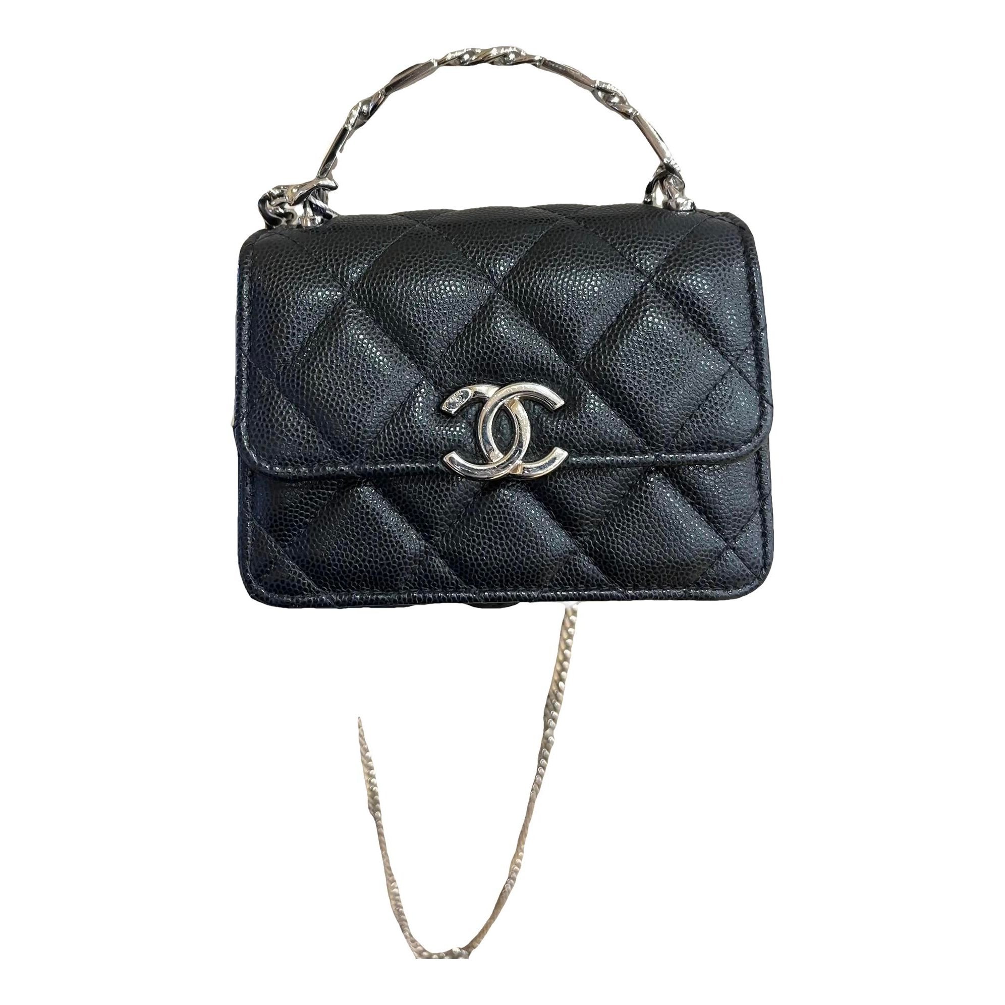 Trendy CC Top Handle leather handbag