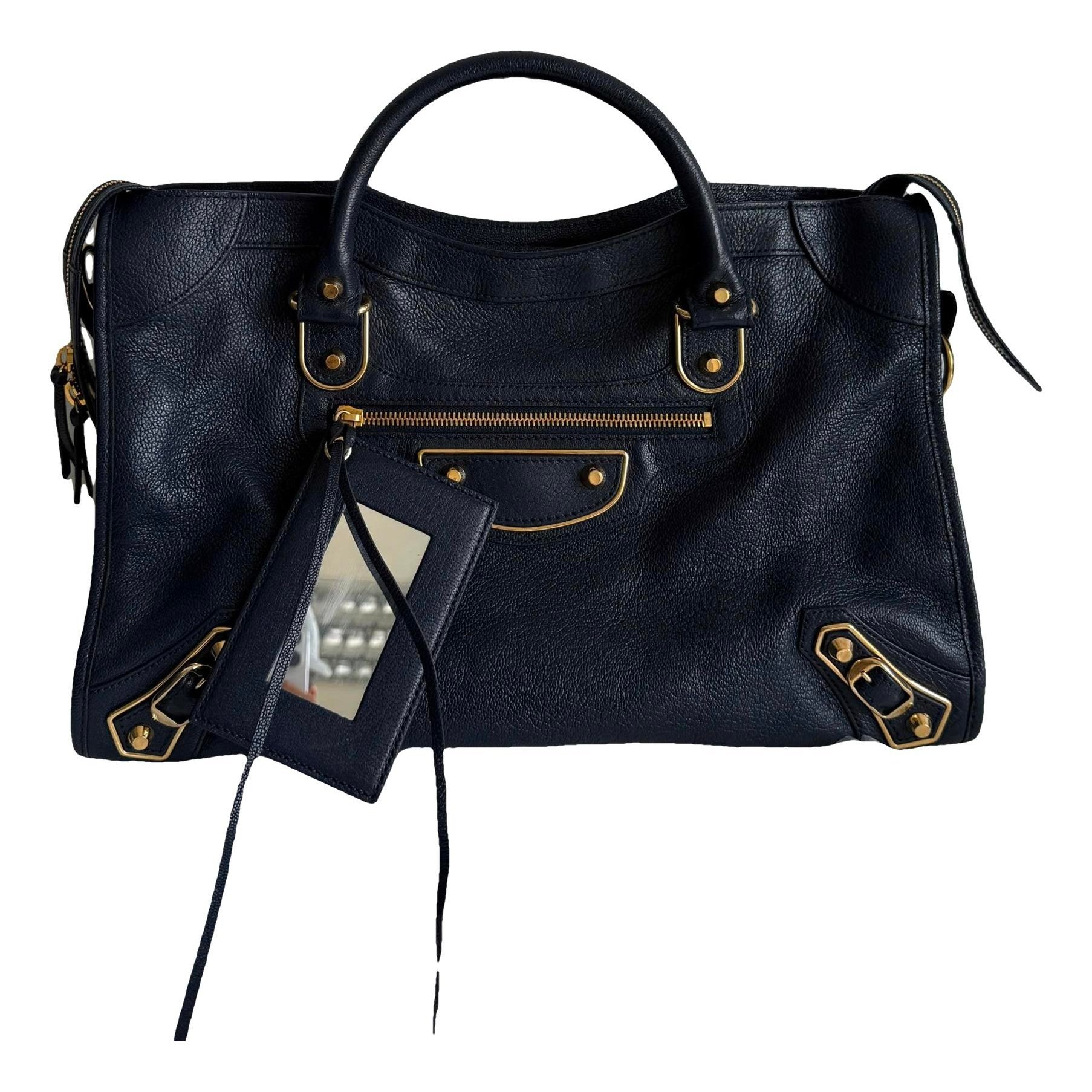 City leather handbag