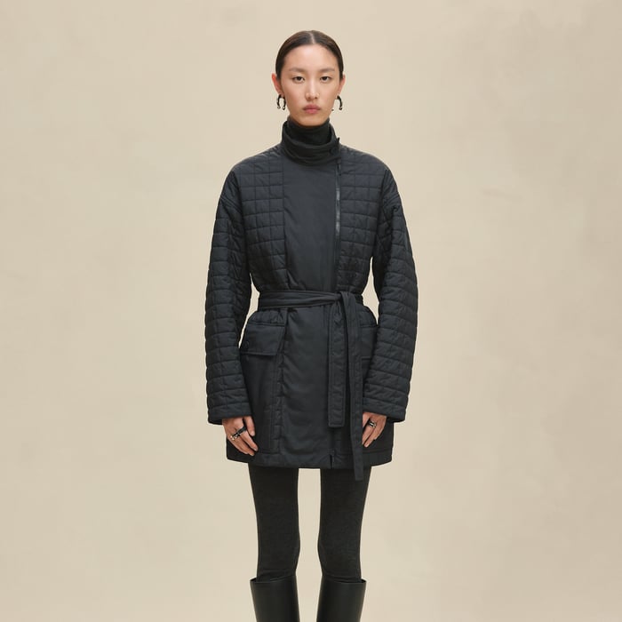 Bleu Noir Quilted Coat