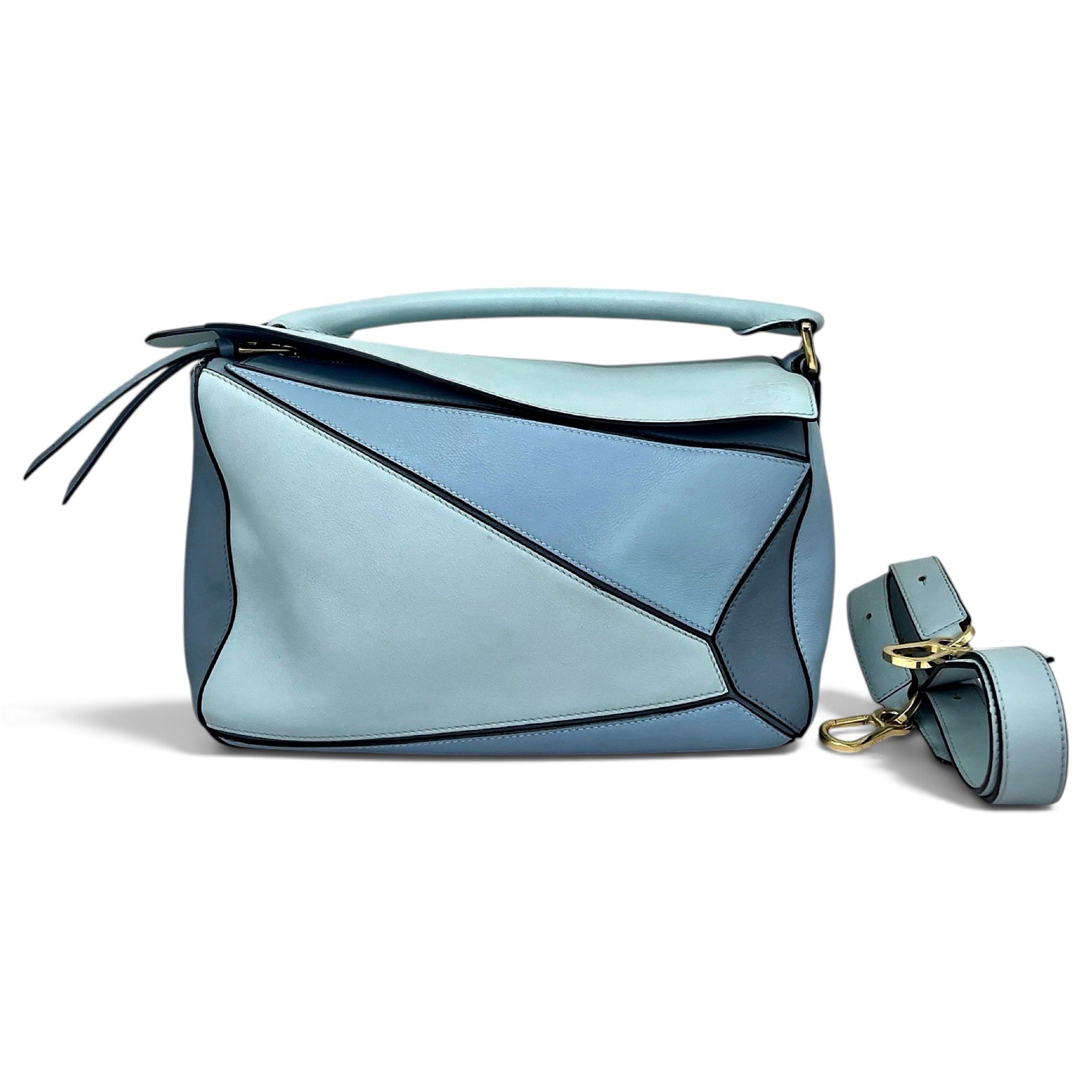Puzzle leather handbag