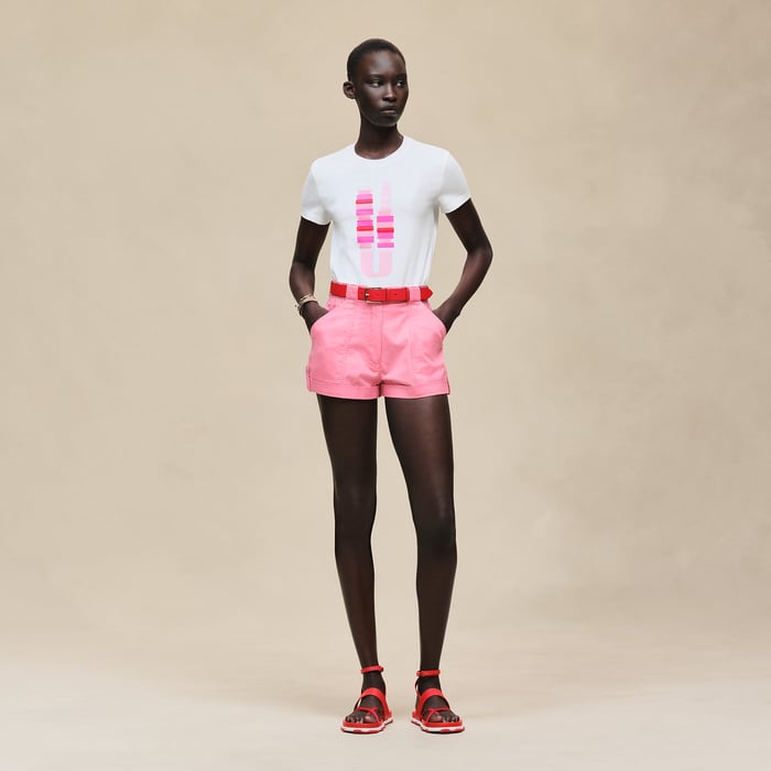Rose Bonbon Cotton Twill Shorts