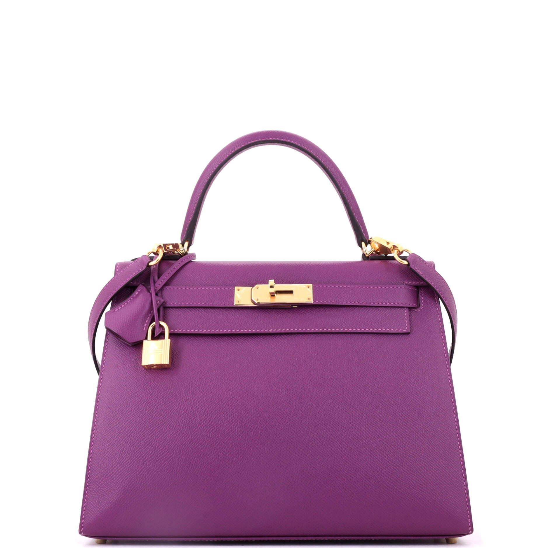 Hermes Kelly Handbag Anemone Epsom with Gold Hardware 28