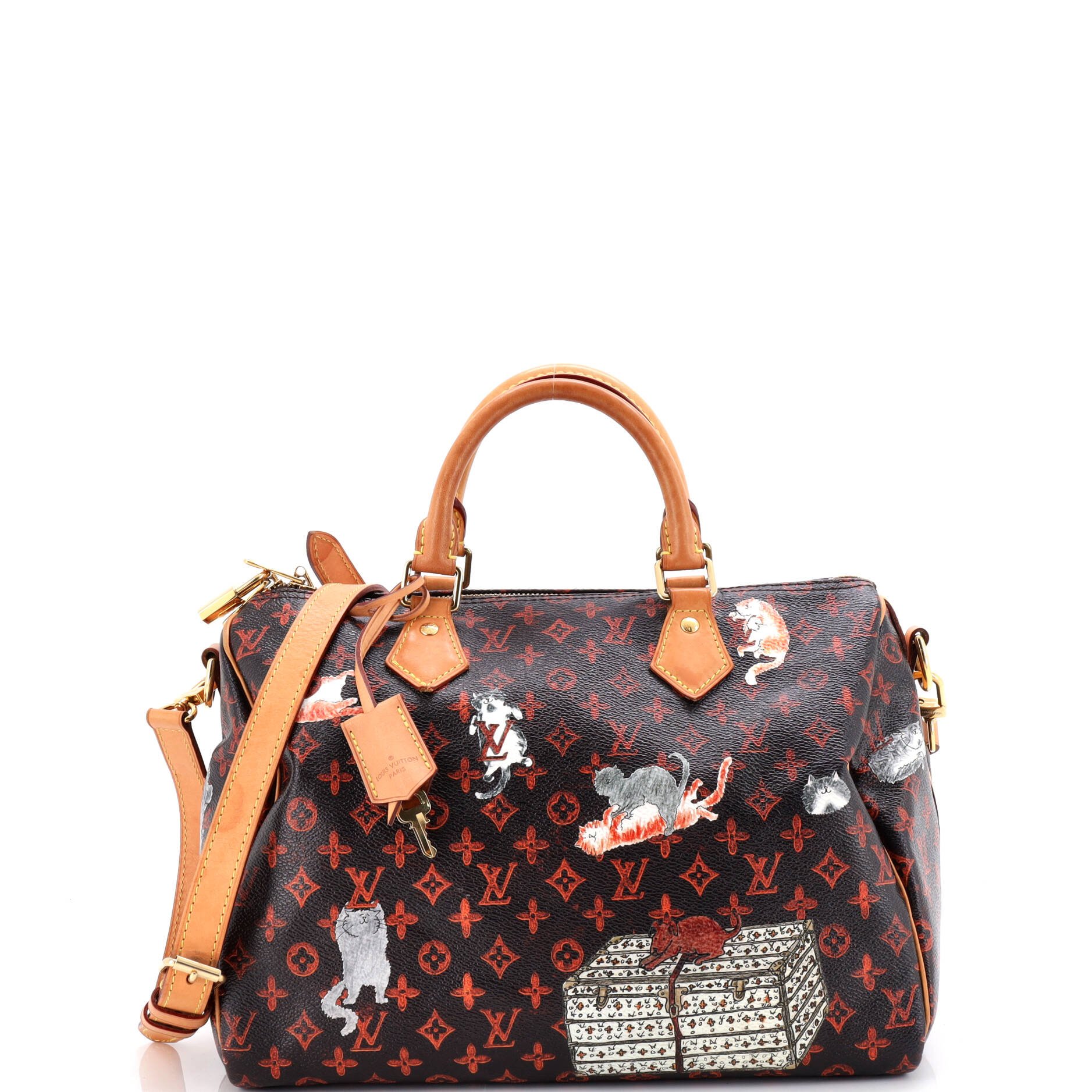 Louis Vuitton Speedy Bandouliere Bag Limited Edition Grace Coddington Catogram Canvas 30