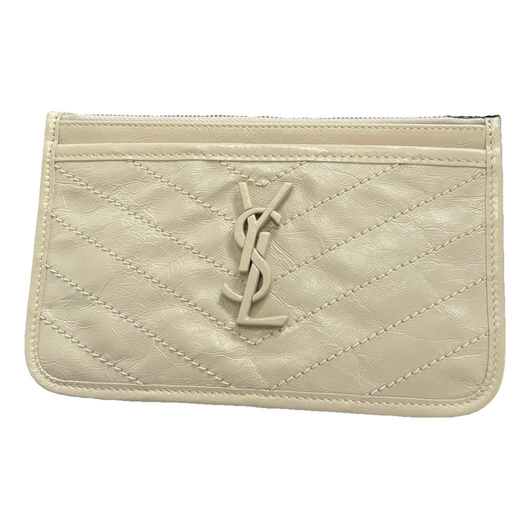 Leather clutch bag