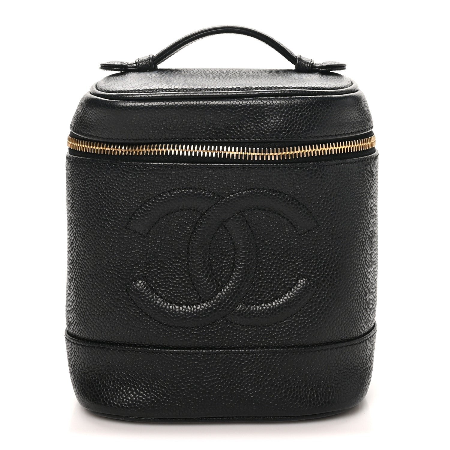 Chanel Caviar Vanity Cosmetic Case Black