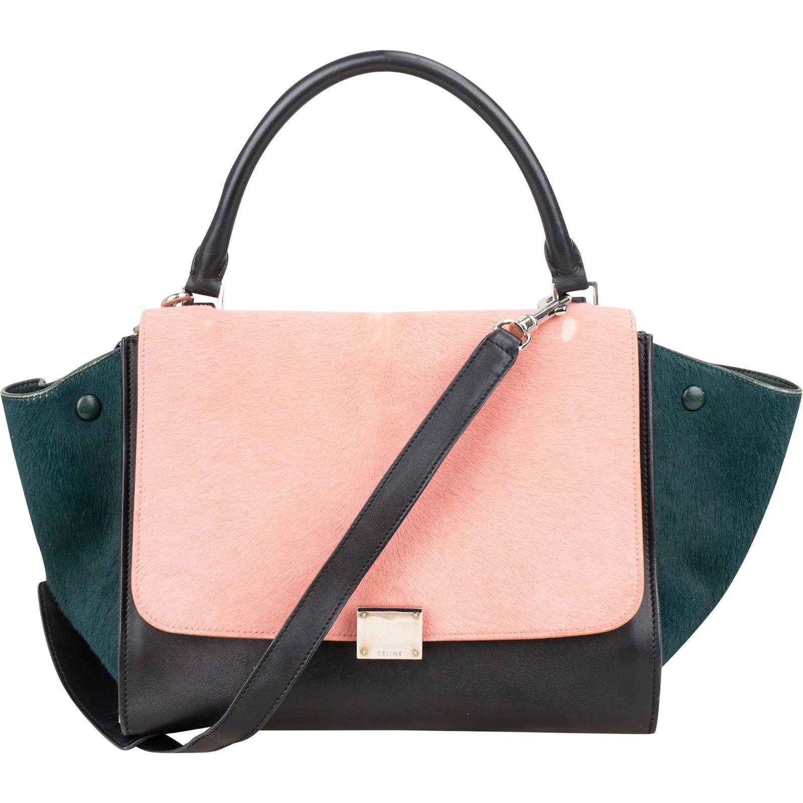 Trapèze leather handbag