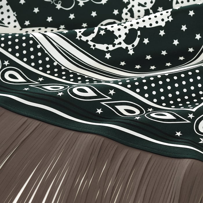 Vert Foncé Brides De Gala Folk Bandana 55