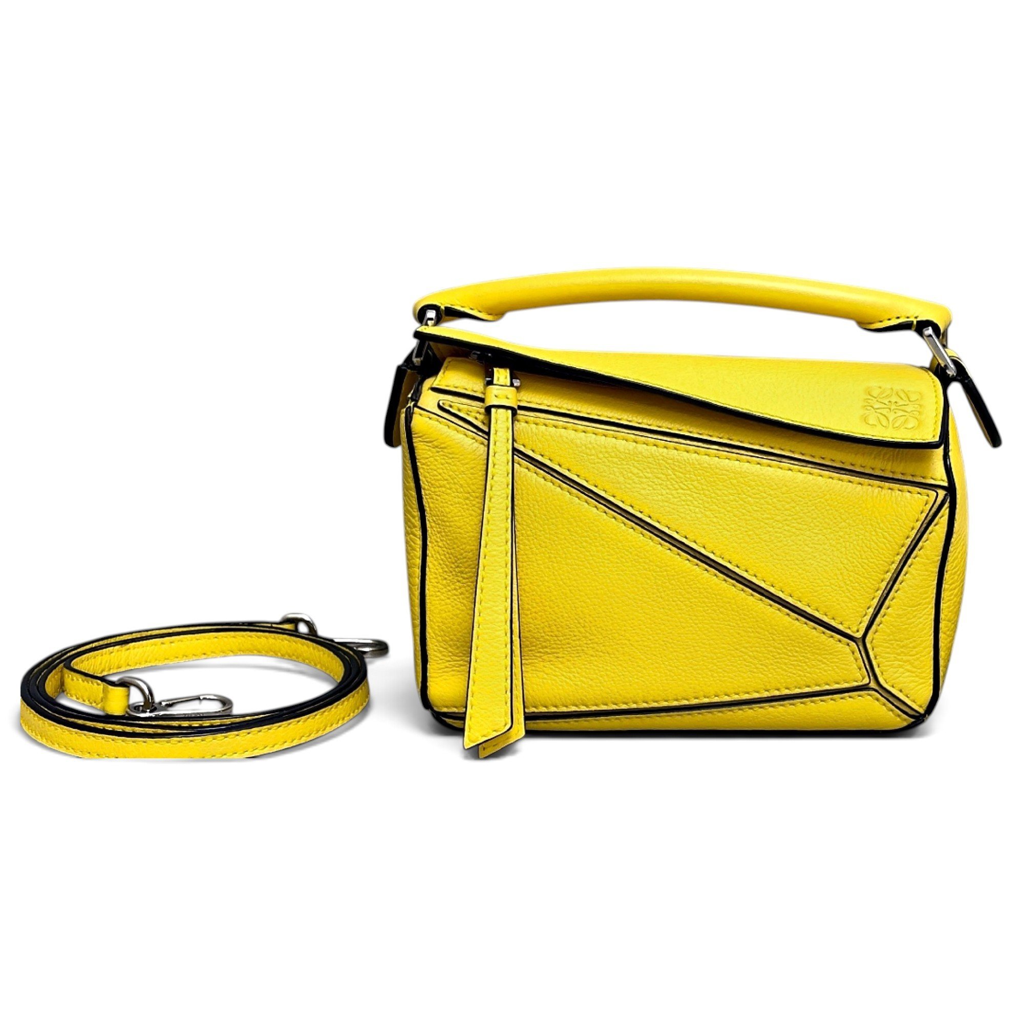 Puzzle leather handbag