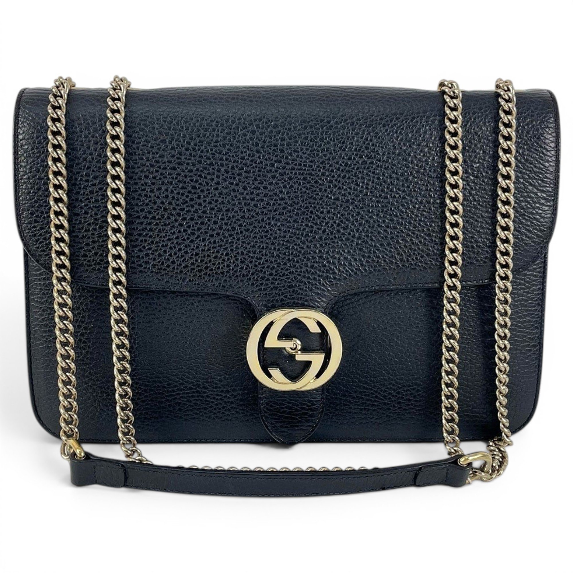 Interlocking leather handbag