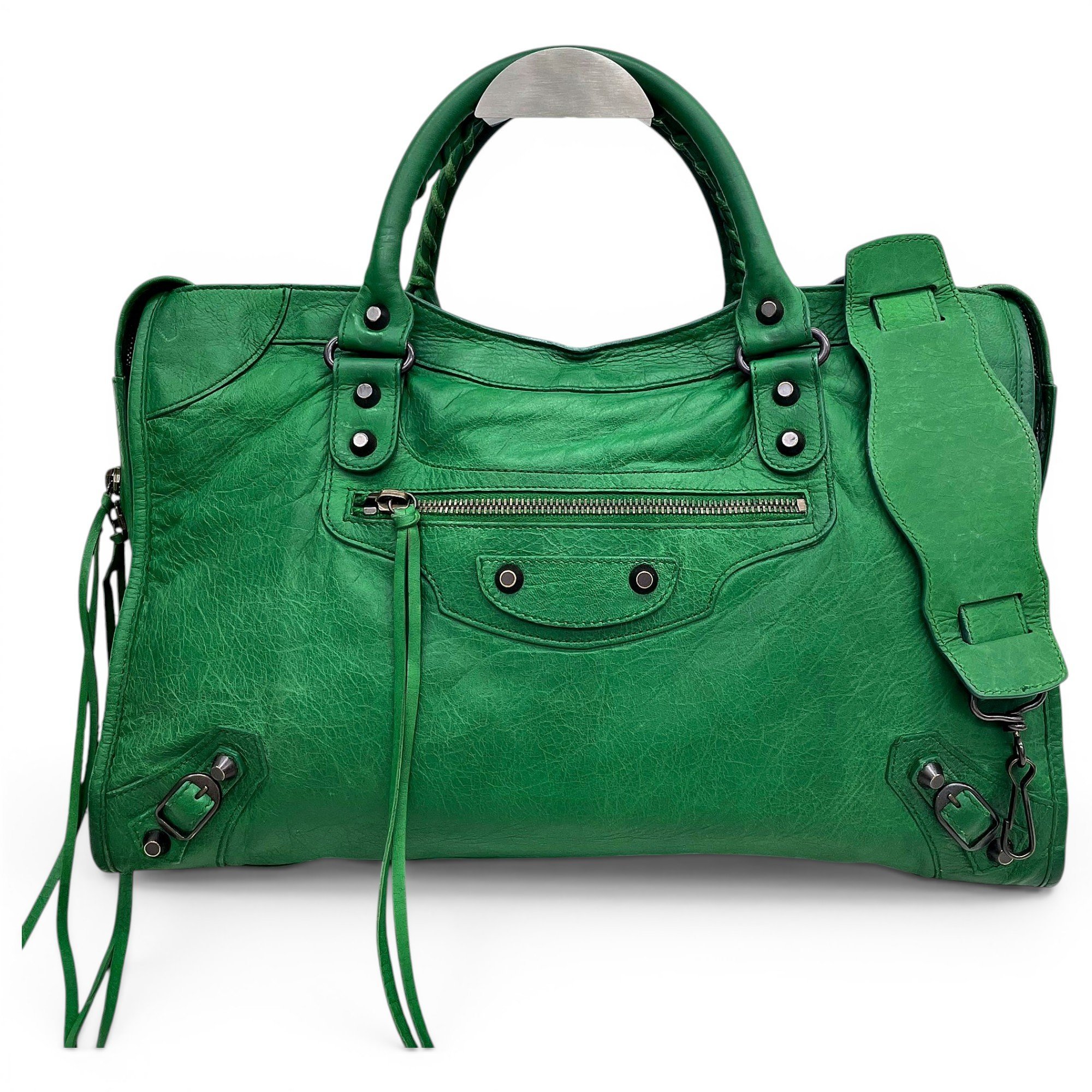City leather handbag