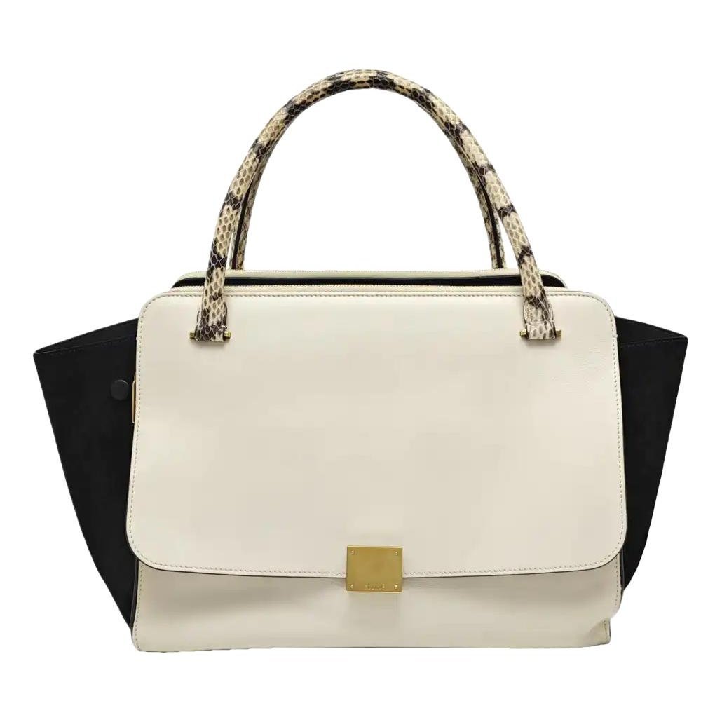 Trapèze leather handbag