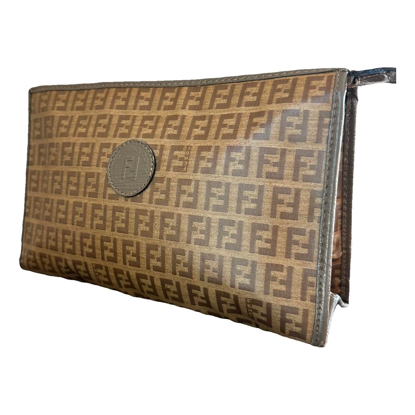 FF vinyl clutch bag