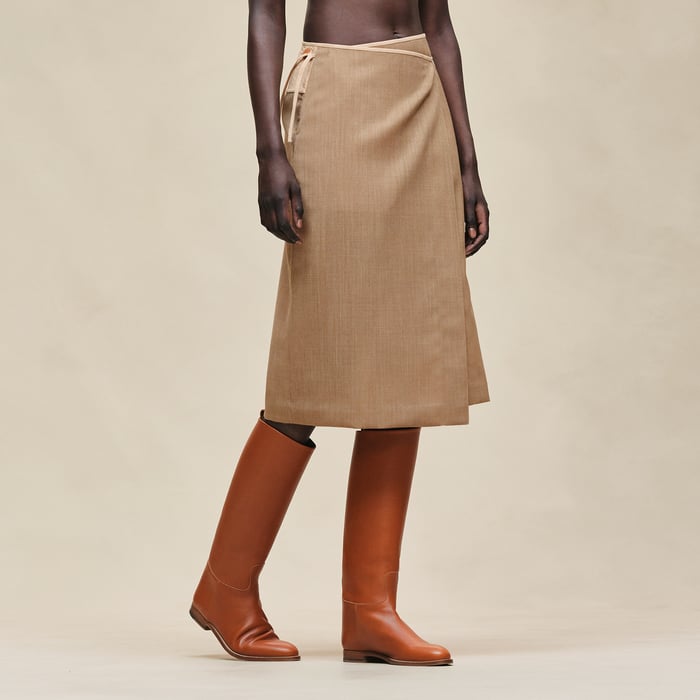 Marron Pain d'Épice Wrap Skirt