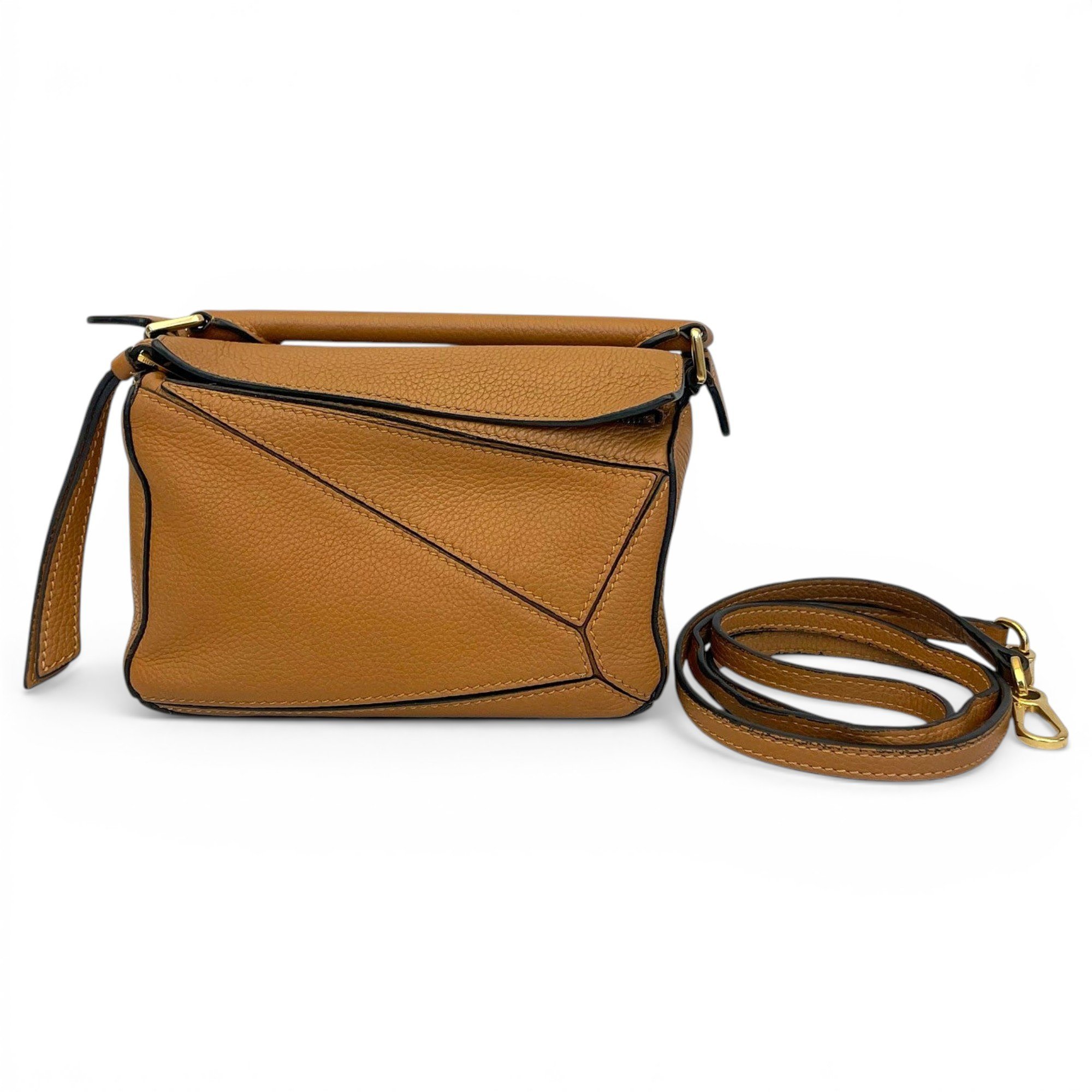 Puzzle leather handbag