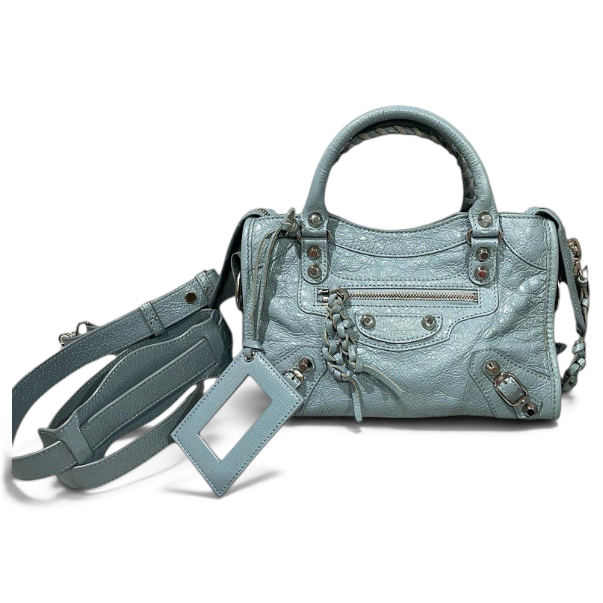 City leather handbag