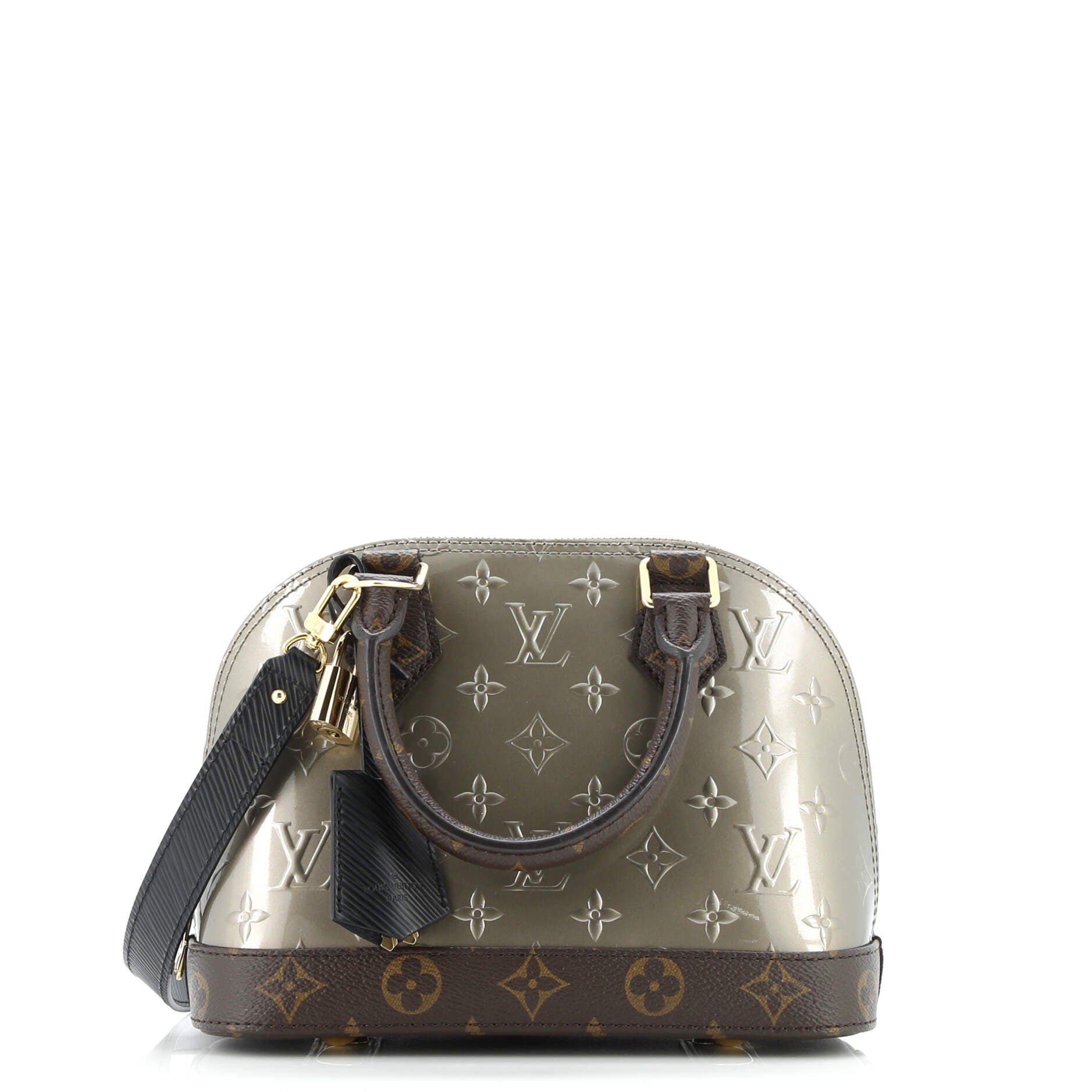 Louis Vuitton Alma Handbag Monogram Vernis with Monogram Canvas and Epi Leather BB