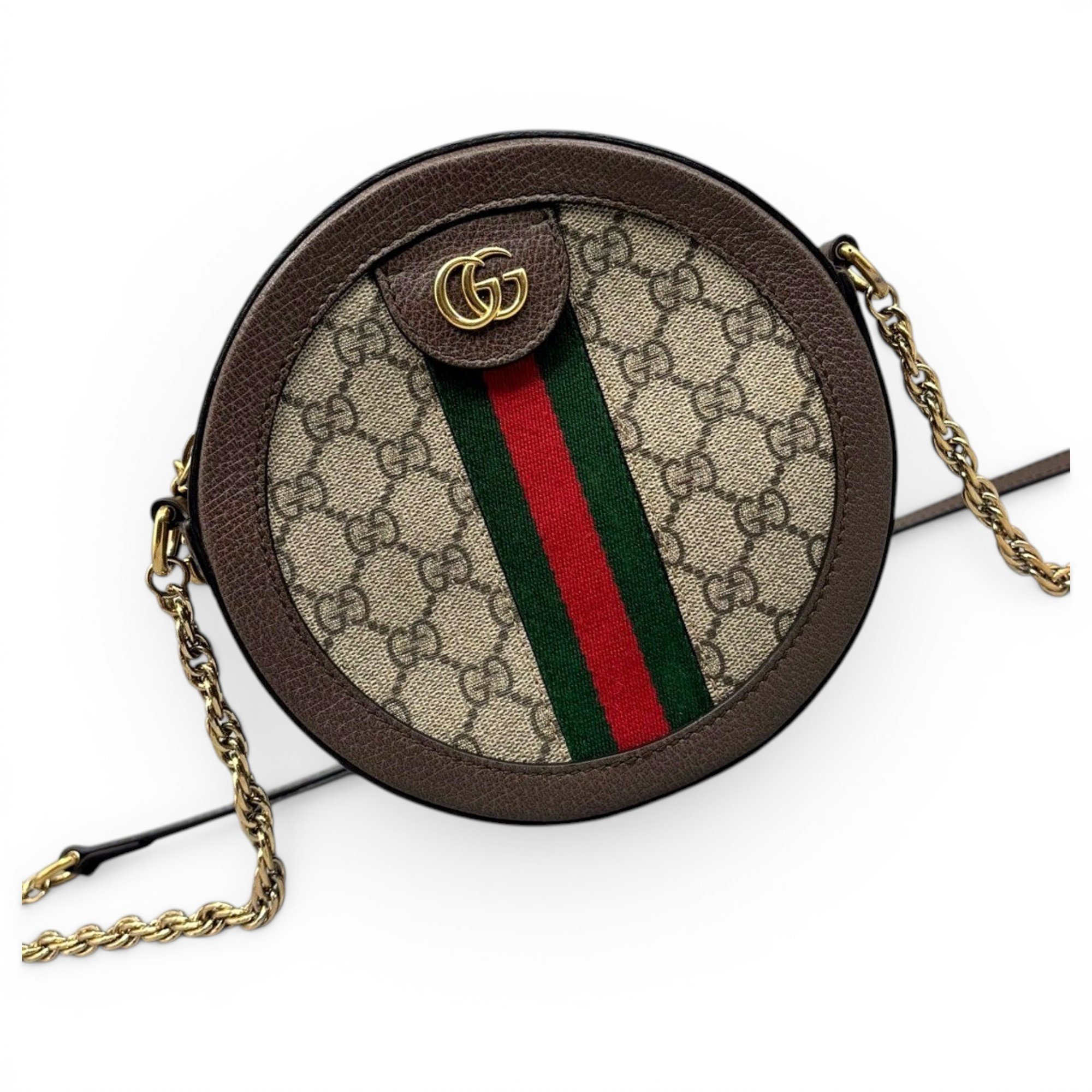 Ophidia Round leather handbag