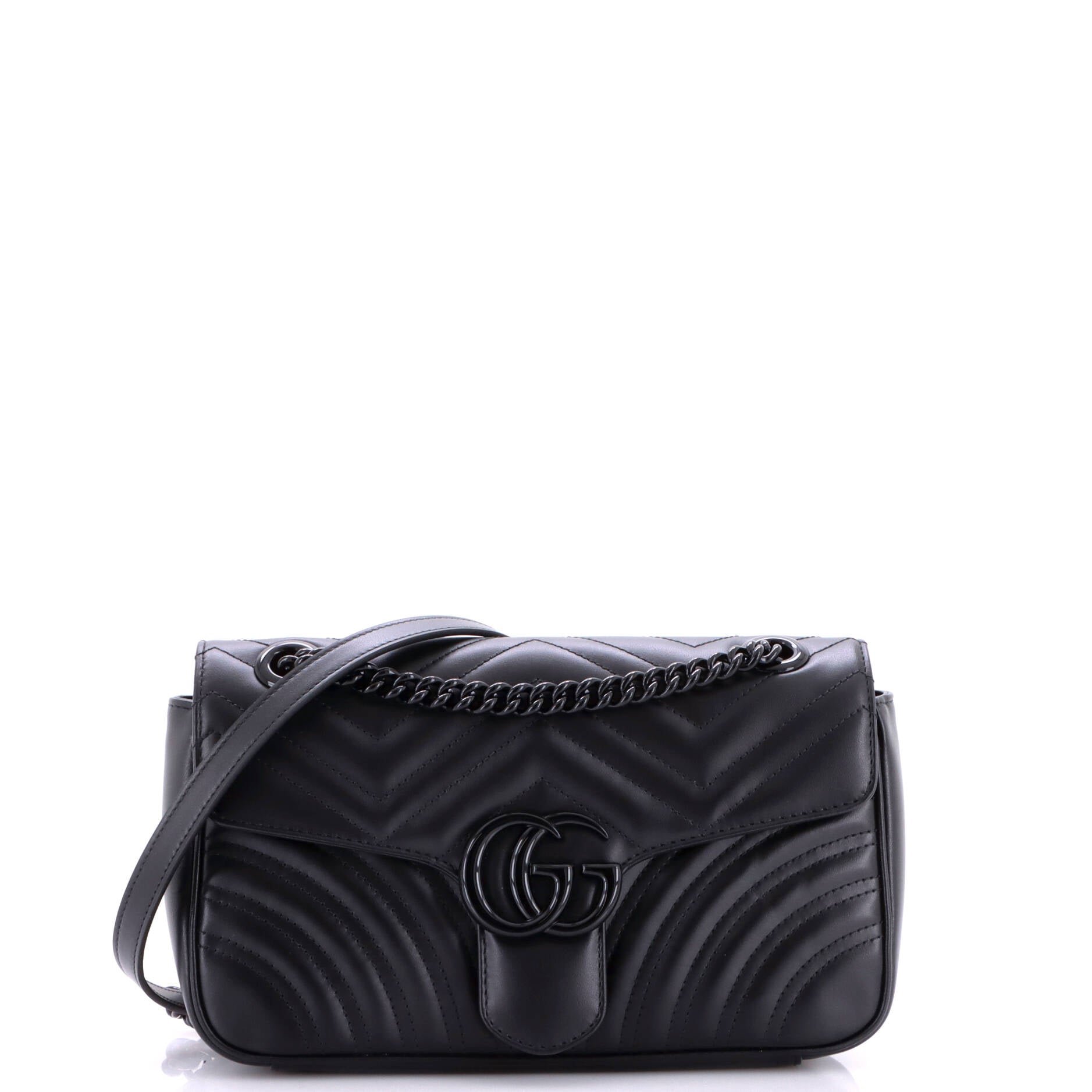 GG Marmont Monochrome Flap Bag Matelasse Leather Small