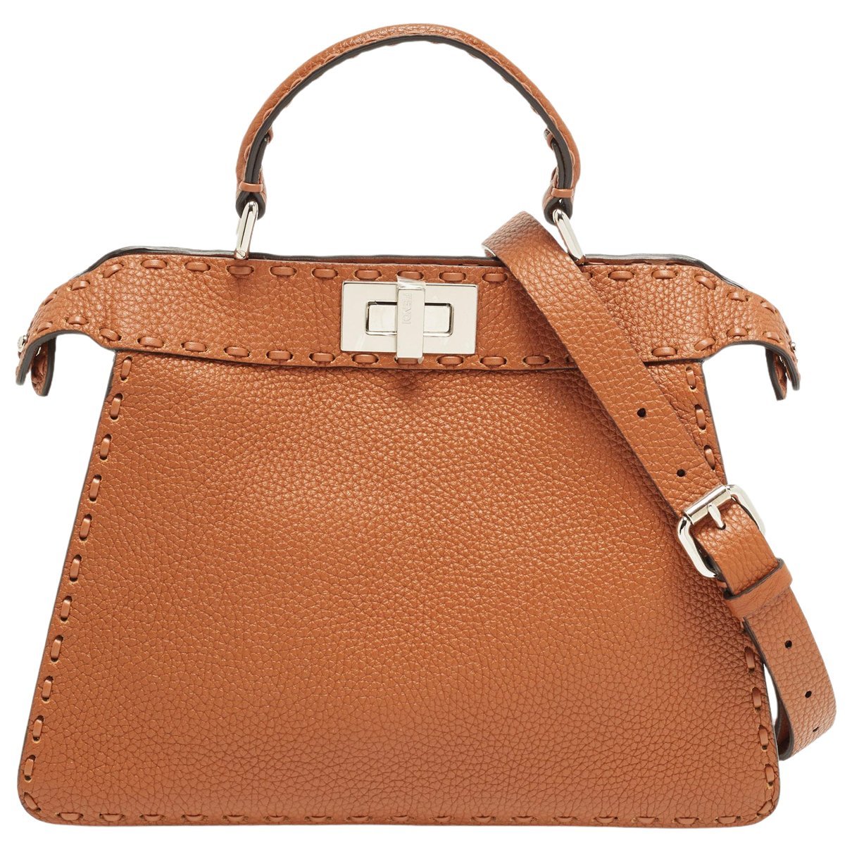 Peekaboo leather satchel