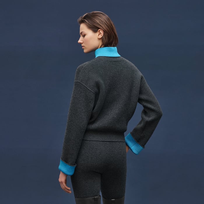 Gris Satin Long-sleeve Sweater